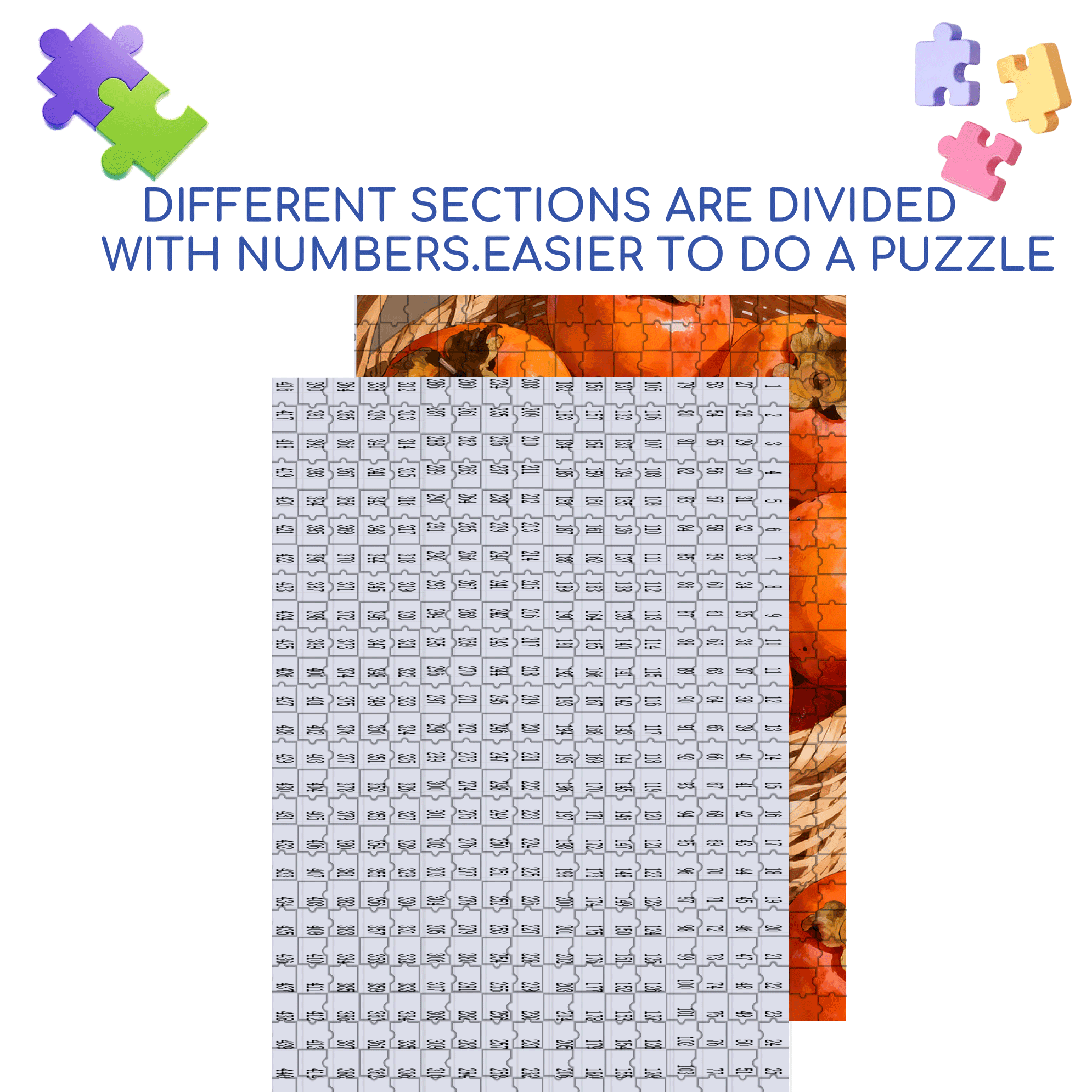 Delicious Persimmons 500pcs/1000pcs Jigsaw Puzzle, Scratch-Resistant, Interactive Family Game & Brain-Boosting DIY Decor, Perfect for Halloween, Christmas & New Year Gifts, Family Puzzle Game