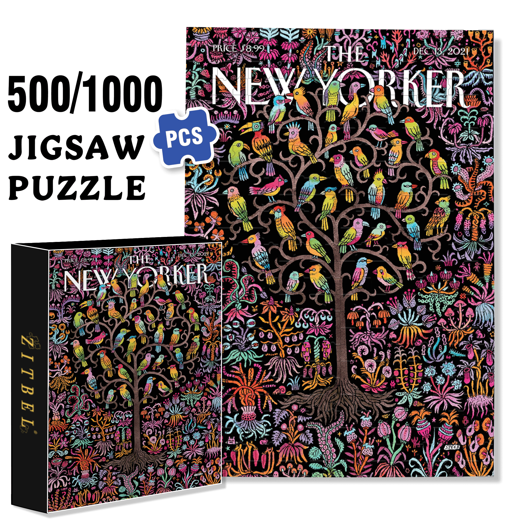 Enchanted Garden 500pcs/1000pcs Jigsaw Puzzle, Scratch-Resistant, Interactive Family Game & Brain-Boosting DIY Decor, Perfect for Halloween, Christmas & New Year Gifts, Family Puzzle Game