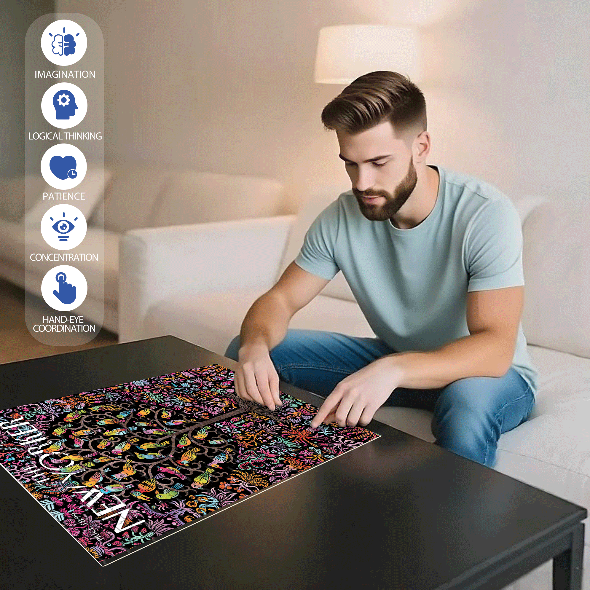 Enchanted Garden 500pcs/1000pcs Jigsaw Puzzle, Scratch-Resistant, Interactive Family Game & Brain-Boosting DIY Decor, Perfect for Halloween, Christmas & New Year Gifts, Family Puzzle Game