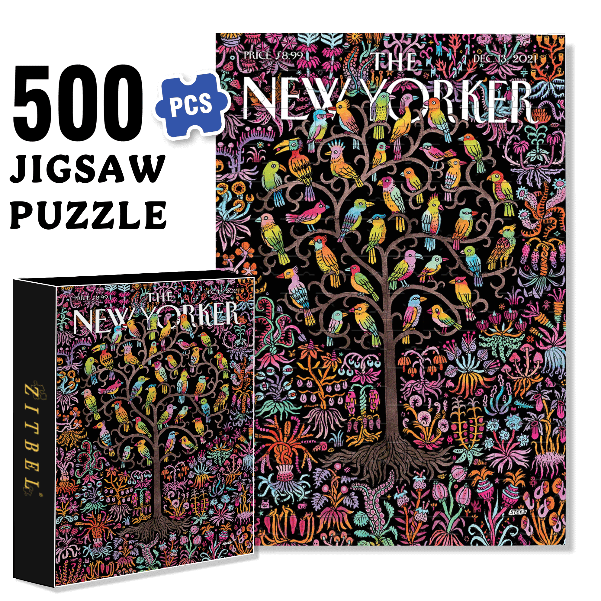Enchanted Garden 500pcs/1000pcs Jigsaw Puzzle, Scratch-Resistant, Interactive Family Game & Brain-Boosting DIY Decor, Perfect for Halloween, Christmas & New Year Gifts, Family Puzzle Game