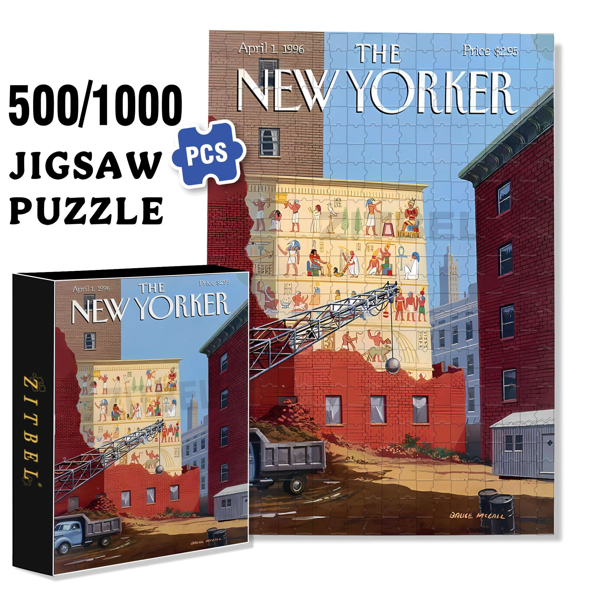 Exterior Wall 500pcs/1000pcs Jigsaw Puzzle, Scratch-Resistant, Interactive Family Game & Brain-Boosting DIY Decor, Perfect for Halloween, Christmas & New Year Gifts, Family Puzzle Game
