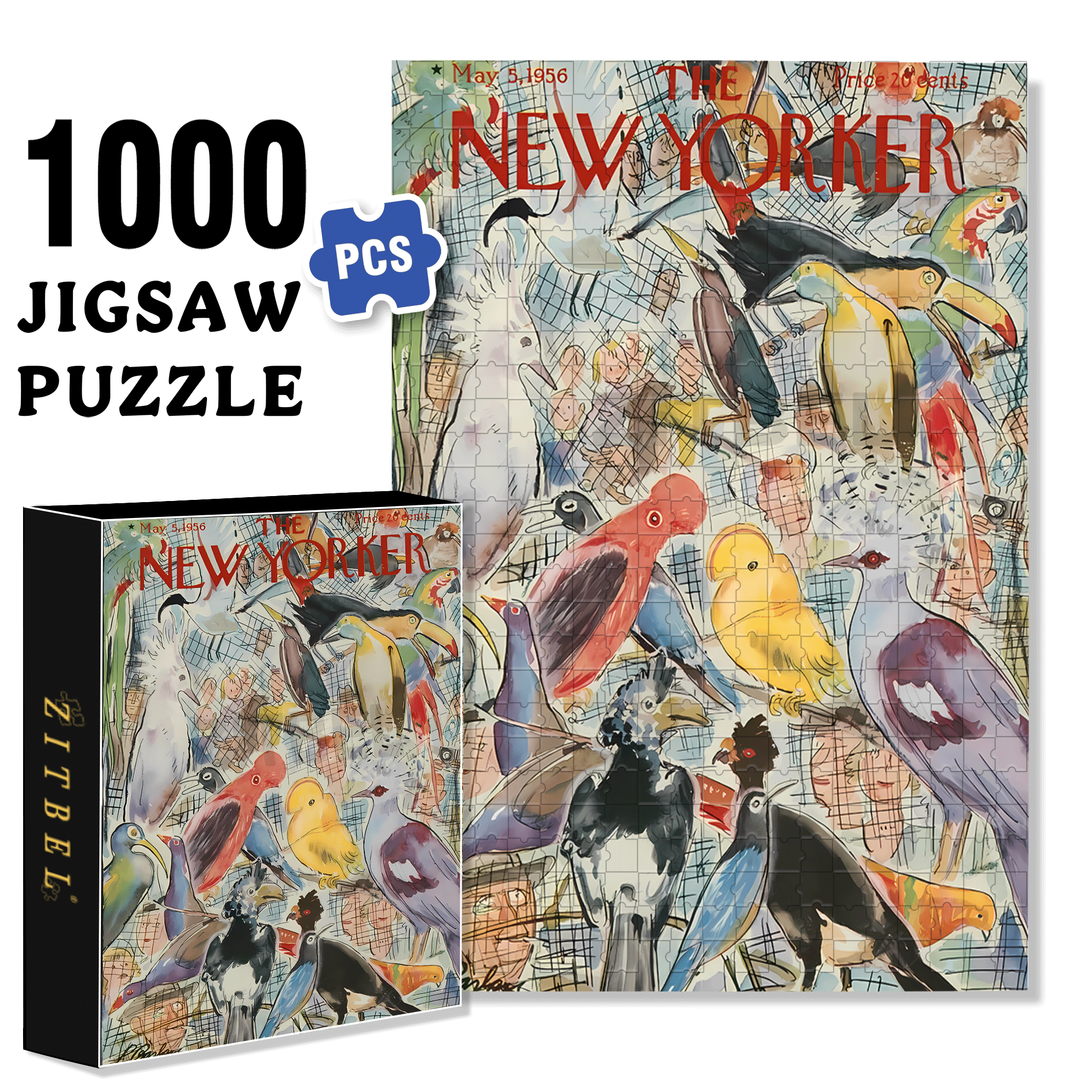 Feathered Friends 500pcs/1000pcs Jigsaw Puzzle, Scratch-Resistant, Interactive Family Game & Brain-Boosting DIY Decor, Perfect for Halloween, Christmas & New Year Gifts, Family Puzzle Game