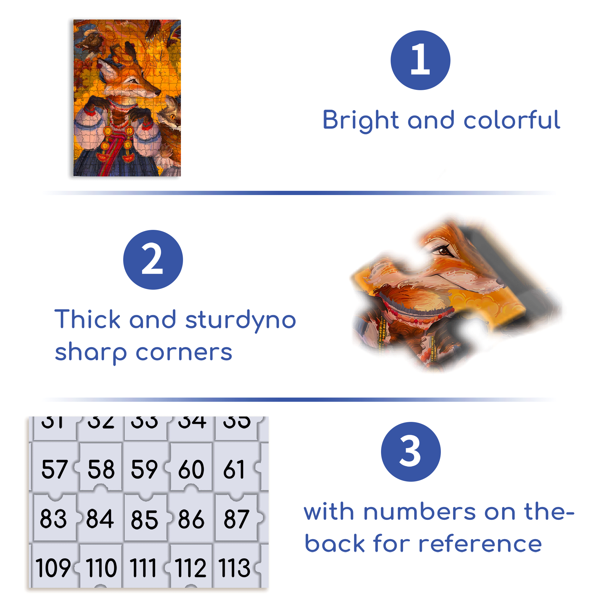 Fire Fox 500pcs/1000pcs Jigsaw Puzzle, Scratch-Resistant, Interactive Family Game & Brain-Boosting DIY Decor, Perfect for Halloween, Christmas & New Year Gifts, Family Puzzle Game