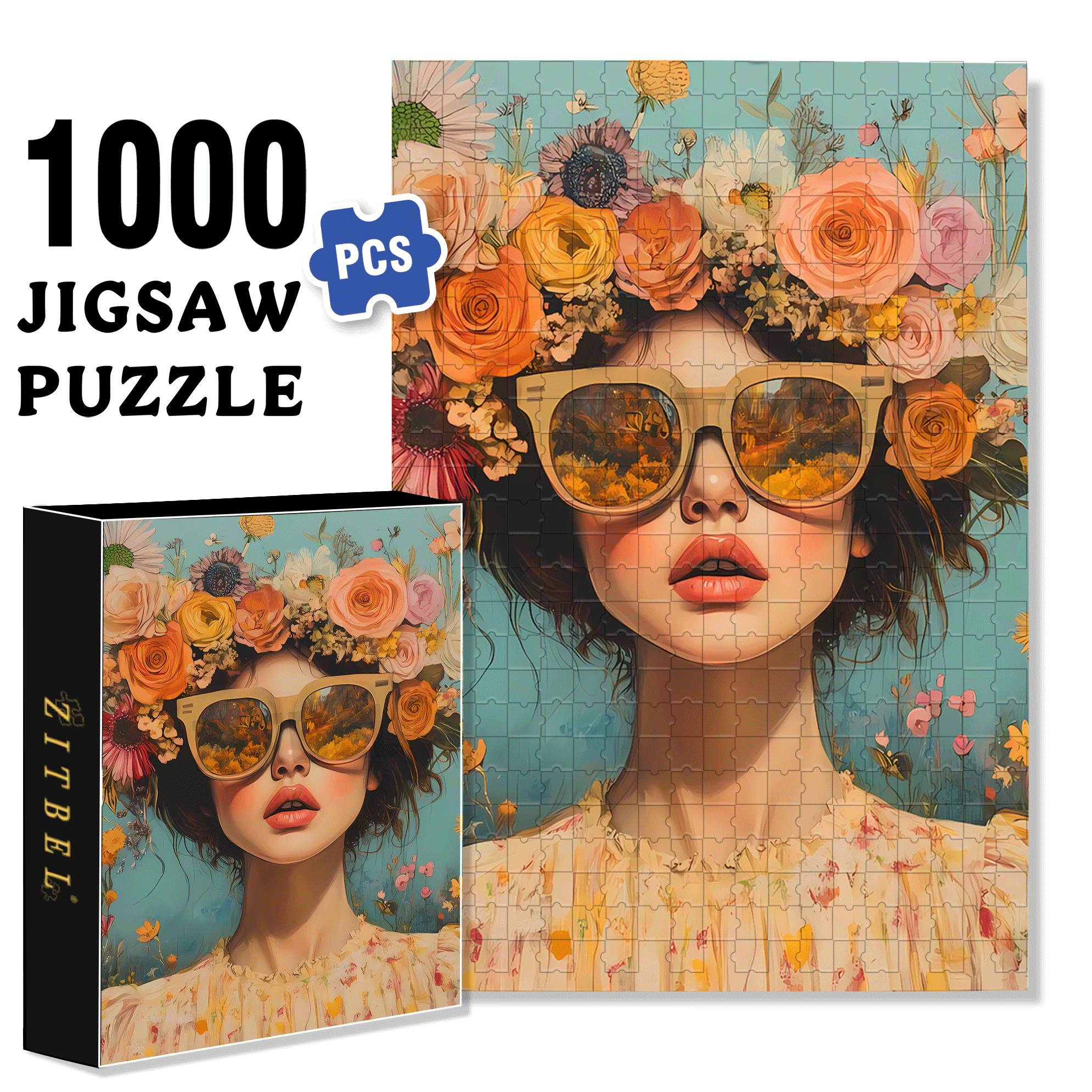 Floral Daydream 500pcs/1000pcs Jigsaw Puzzle, Scratch-Resistant, Interactive Family Game & Brain-Boosting DIY Decor, Perfect for Halloween, Christmas & New Year Gifts, Family Puzzle Game