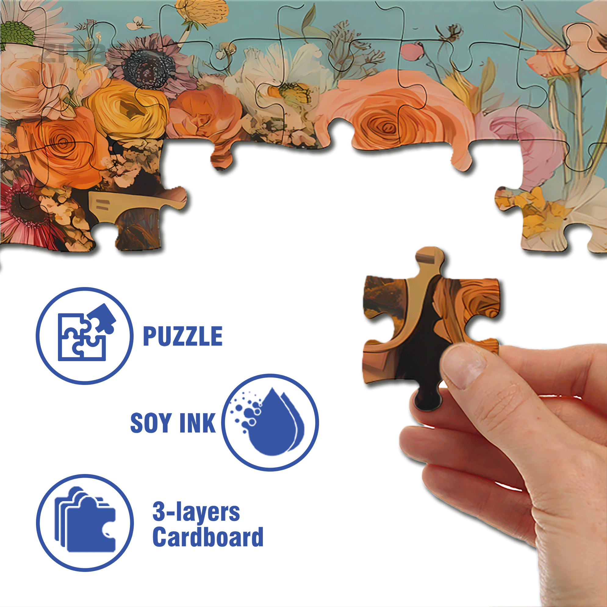 Floral Daydream 500pcs/1000pcs Jigsaw Puzzle, Scratch-Resistant, Interactive Family Game & Brain-Boosting DIY Decor, Perfect for Halloween, Christmas & New Year Gifts, Family Puzzle Game