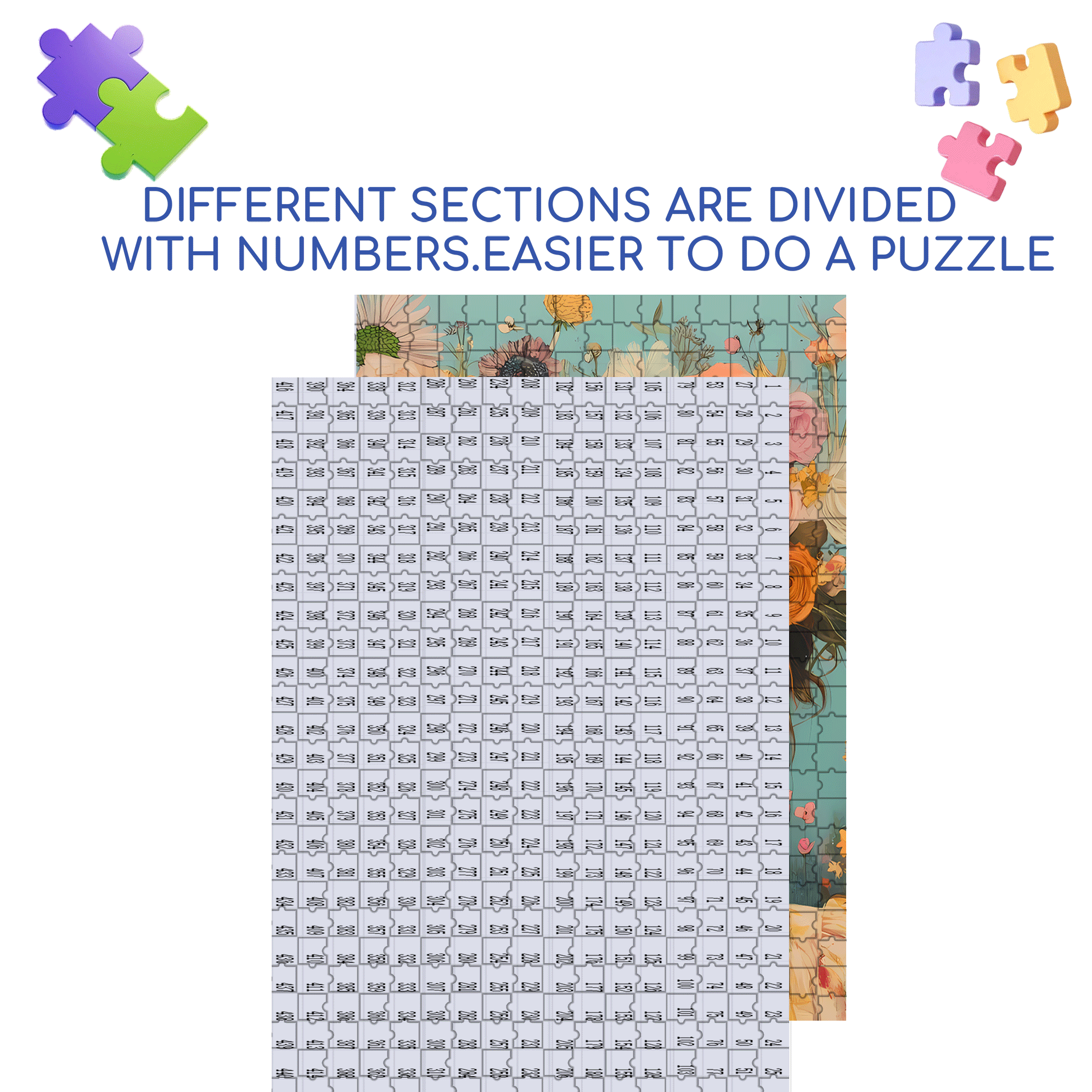 Floral Daydream 500pcs/1000pcs Jigsaw Puzzle, Scratch-Resistant, Interactive Family Game & Brain-Boosting DIY Decor, Perfect for Halloween, Christmas & New Year Gifts, Family Puzzle Game