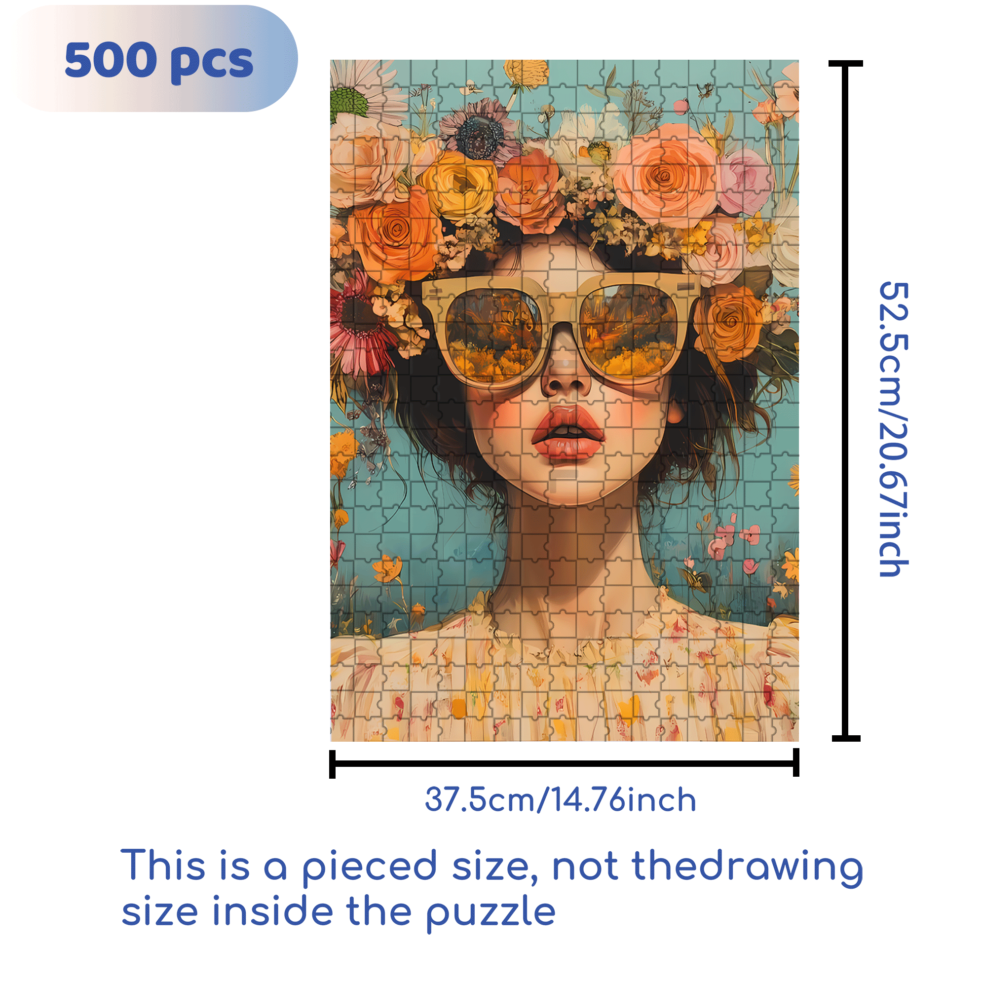 Floral Daydream 500pcs/1000pcs Jigsaw Puzzle, Scratch-Resistant, Interactive Family Game & Brain-Boosting DIY Decor, Perfect for Halloween, Christmas & New Year Gifts, Family Puzzle Game