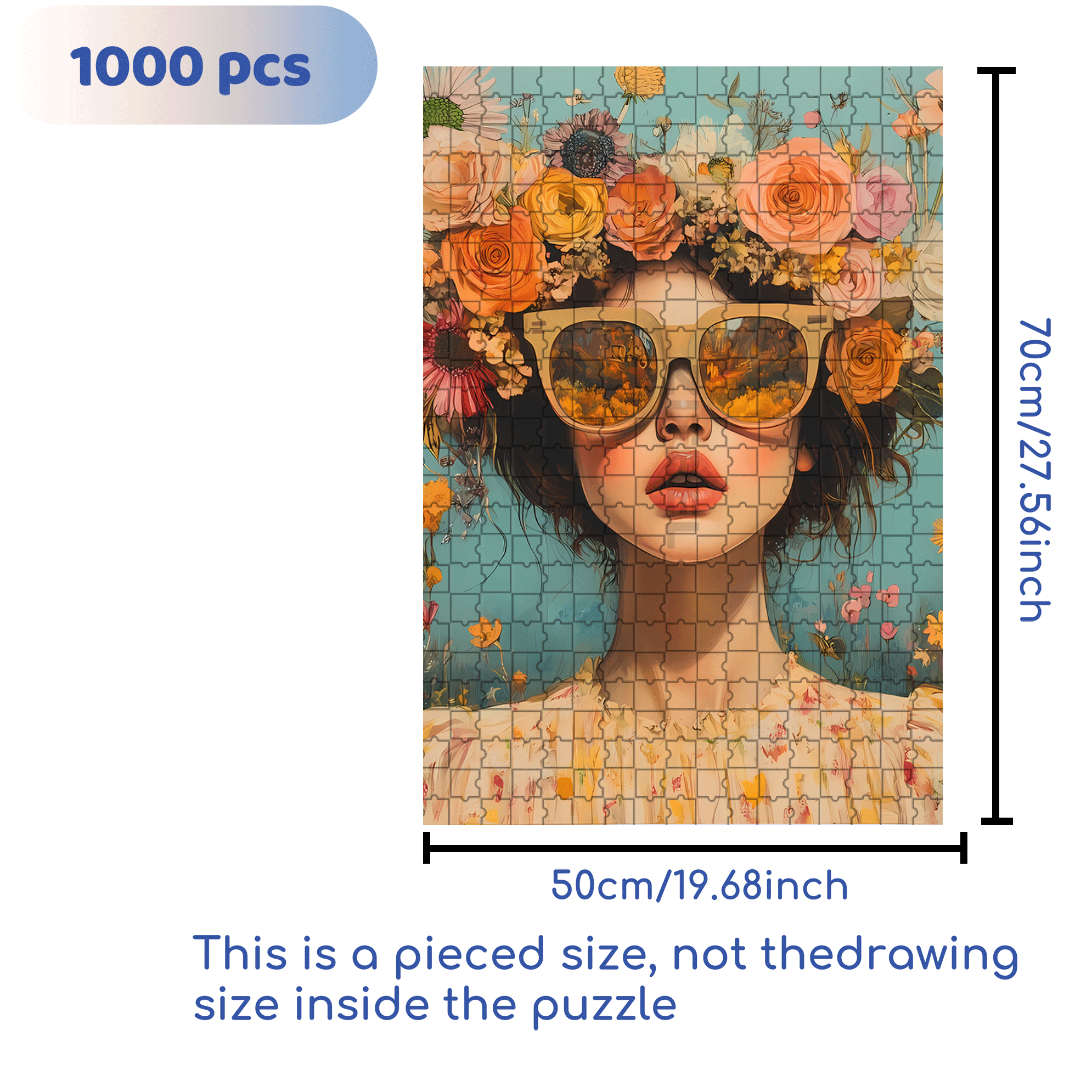Floral Daydream 500pcs/1000pcs Jigsaw Puzzle, Scratch-Resistant, Interactive Family Game & Brain-Boosting DIY Decor, Perfect for Halloween, Christmas & New Year Gifts, Family Puzzle Game