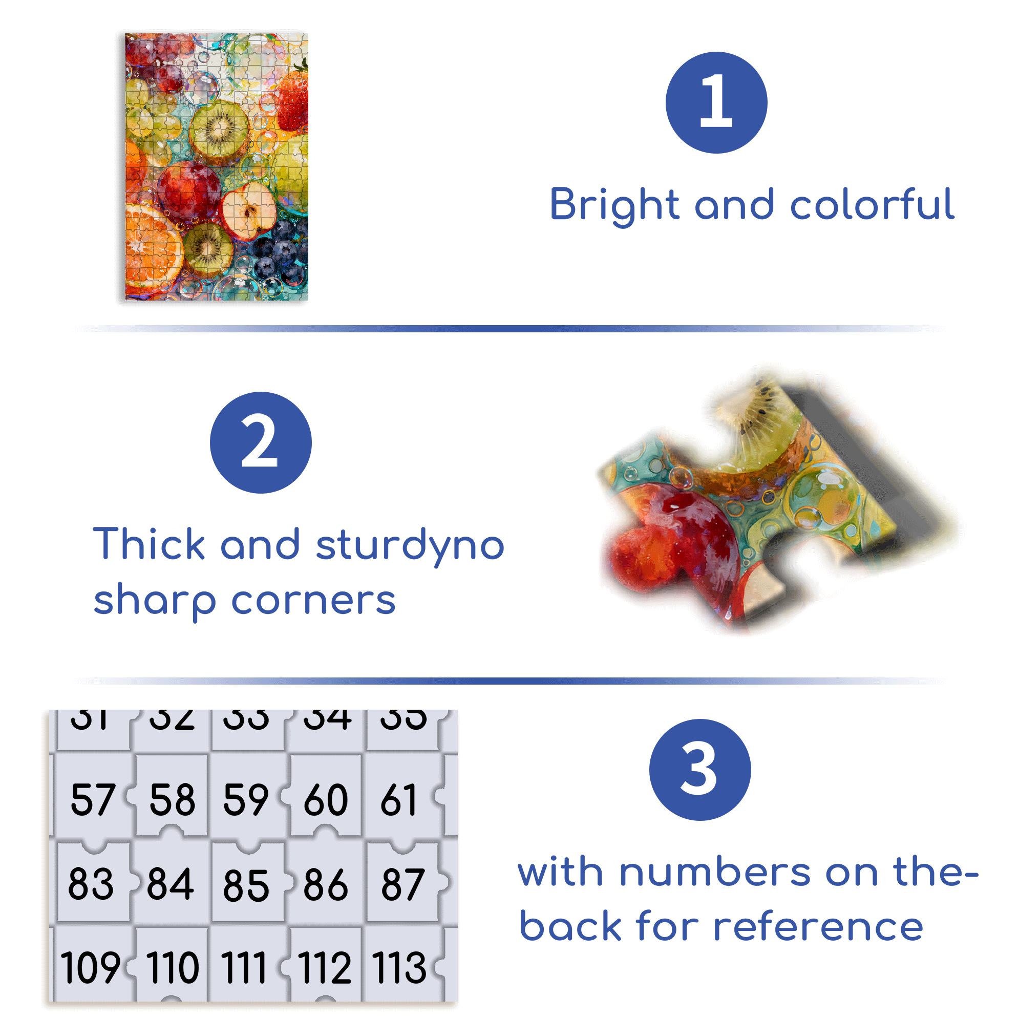 Fruit Bubbles 500pcs/1000pcs Jigsaw Puzzle, Scratch-Resistant, Interactive Family Game & Brain-Boosting DIY Decor, Perfect for Halloween, Christmas & New Year Gifts, Family Puzzle Game