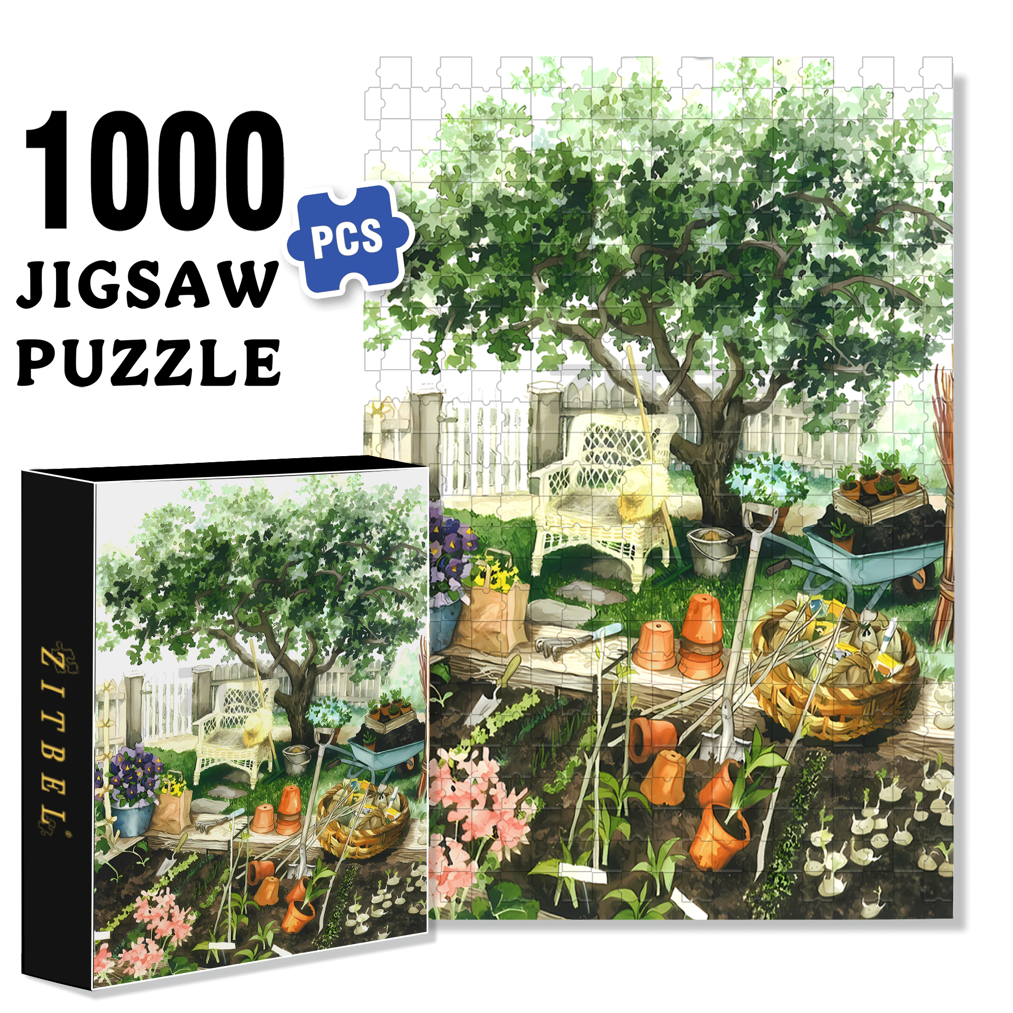 Garten by Inge 500pcs/1000pcs Jigsaw Puzzle, Scratch-Resistant, Interactive Family Game & Brain-Boosting DIY Decor, Perfect for Halloween, Christmas & New Year Gifts, Family Puzzle Game