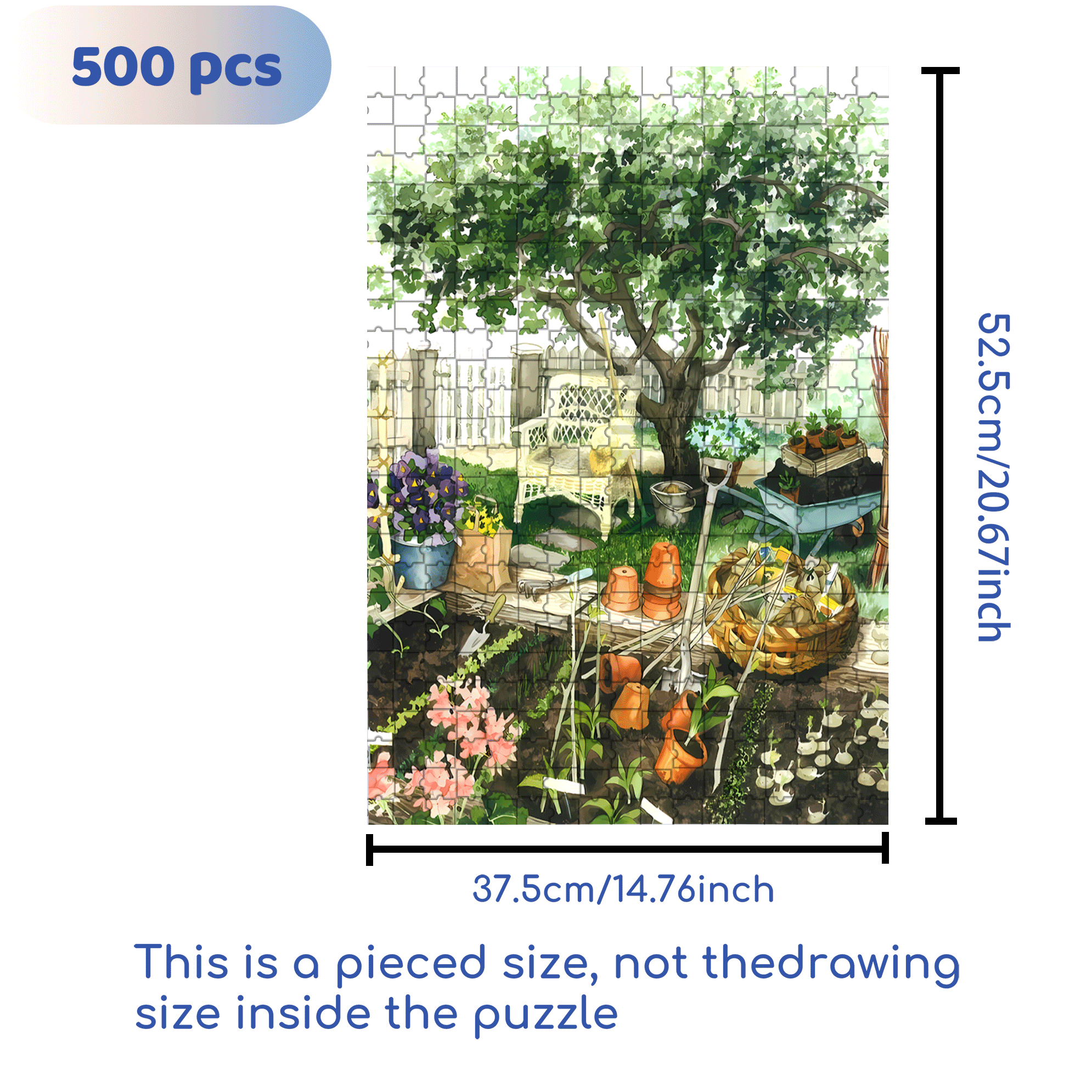Garten by Inge 500pcs/1000pcs Jigsaw Puzzle, Scratch-Resistant, Interactive Family Game & Brain-Boosting DIY Decor, Perfect for Halloween, Christmas & New Year Gifts, Family Puzzle Game