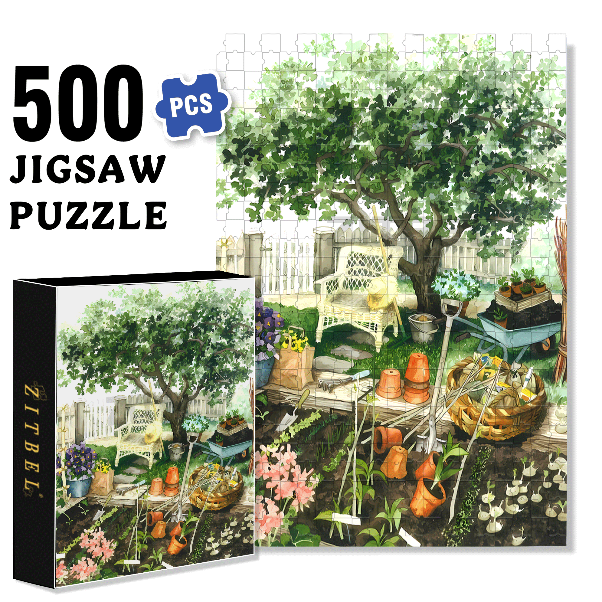 Garten by Inge 500pcs/1000pcs Jigsaw Puzzle, Scratch-Resistant, Interactive Family Game & Brain-Boosting DIY Decor, Perfect for Halloween, Christmas & New Year Gifts, Family Puzzle Game