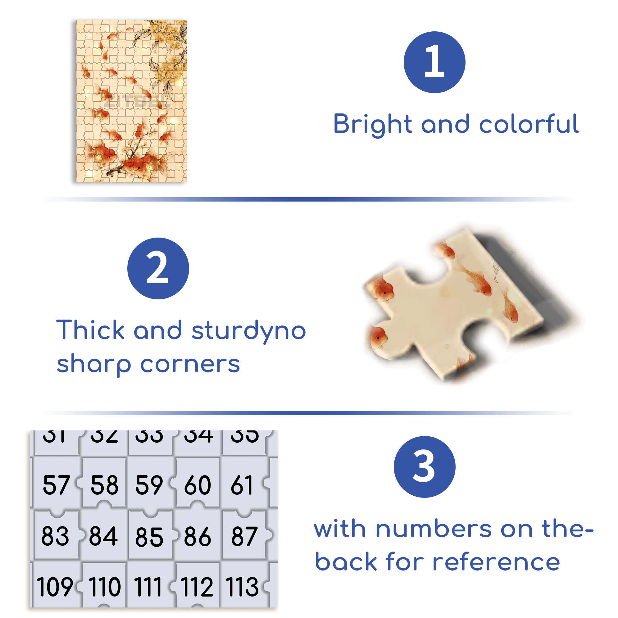 Goldfish and Lotus 500pcs/1000pcs Jigsaw Puzzle, Scratch-Resistant, Interactive Family Game & Brain-Boosting DIY Decor, Perfect for Halloween, Christmas & New Year Gifts, Family Puzzle Game