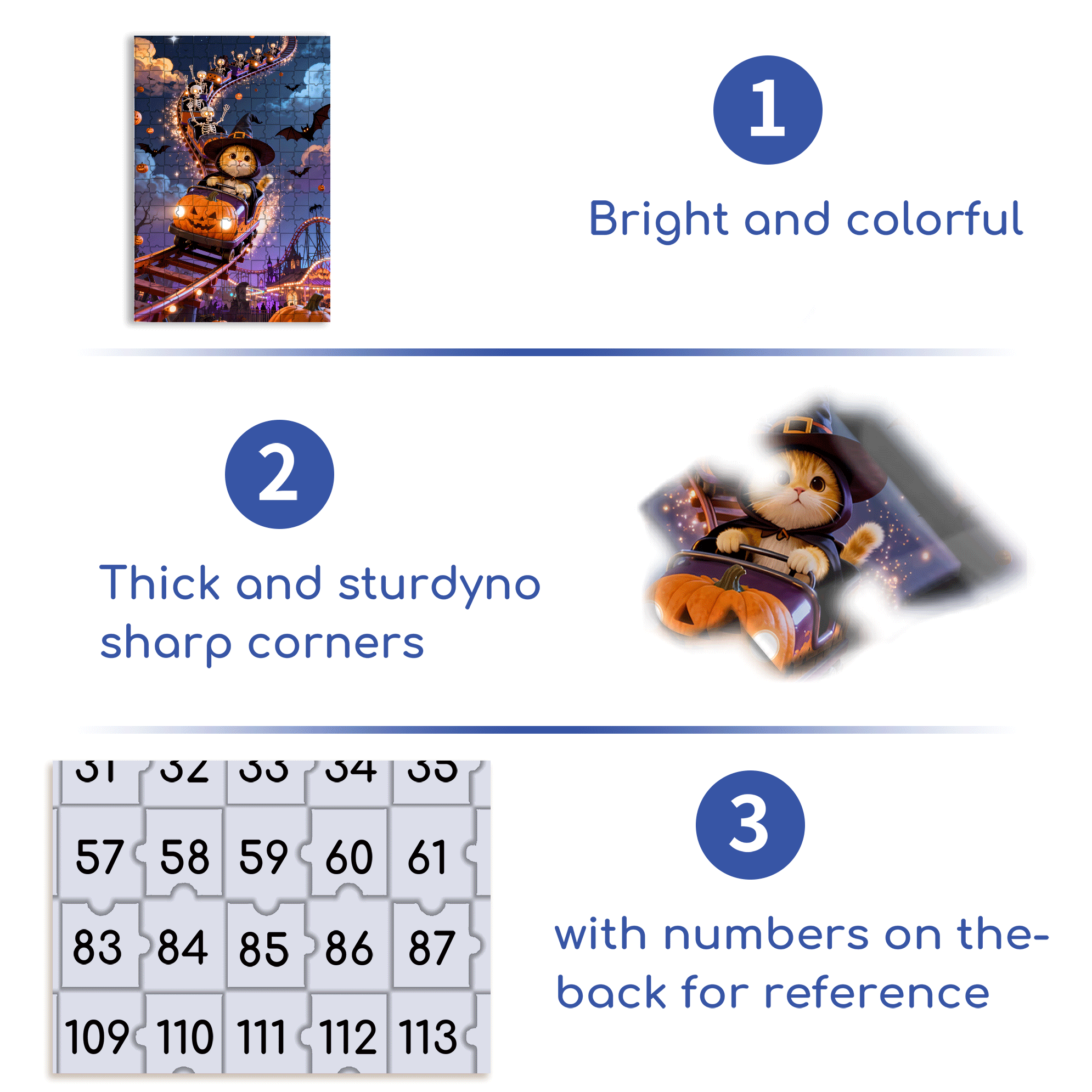 Halloween Roller Coaster 500pcs/1000pcs Jigsaw Puzzle, Scratch-Resistant, Interactive Family Game & Brain-Boosting DIY Decor, Perfect for Halloween, Christmas & New Year Gifts, Family Puzzle Game