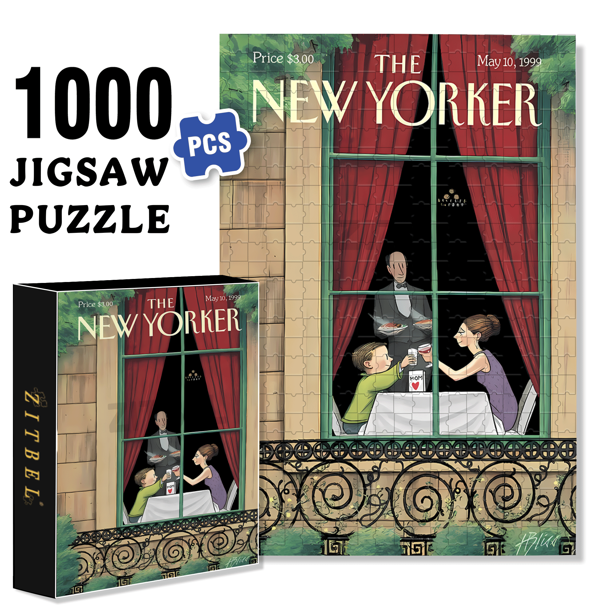 Here's to You 500pcs/1000pcs Jigsaw Puzzle, Scratch-Resistant, Interactive Family Game & Brain-Boosting DIY Decor, Perfect for Halloween, Christmas & New Year Gifts, Family Puzzle Game