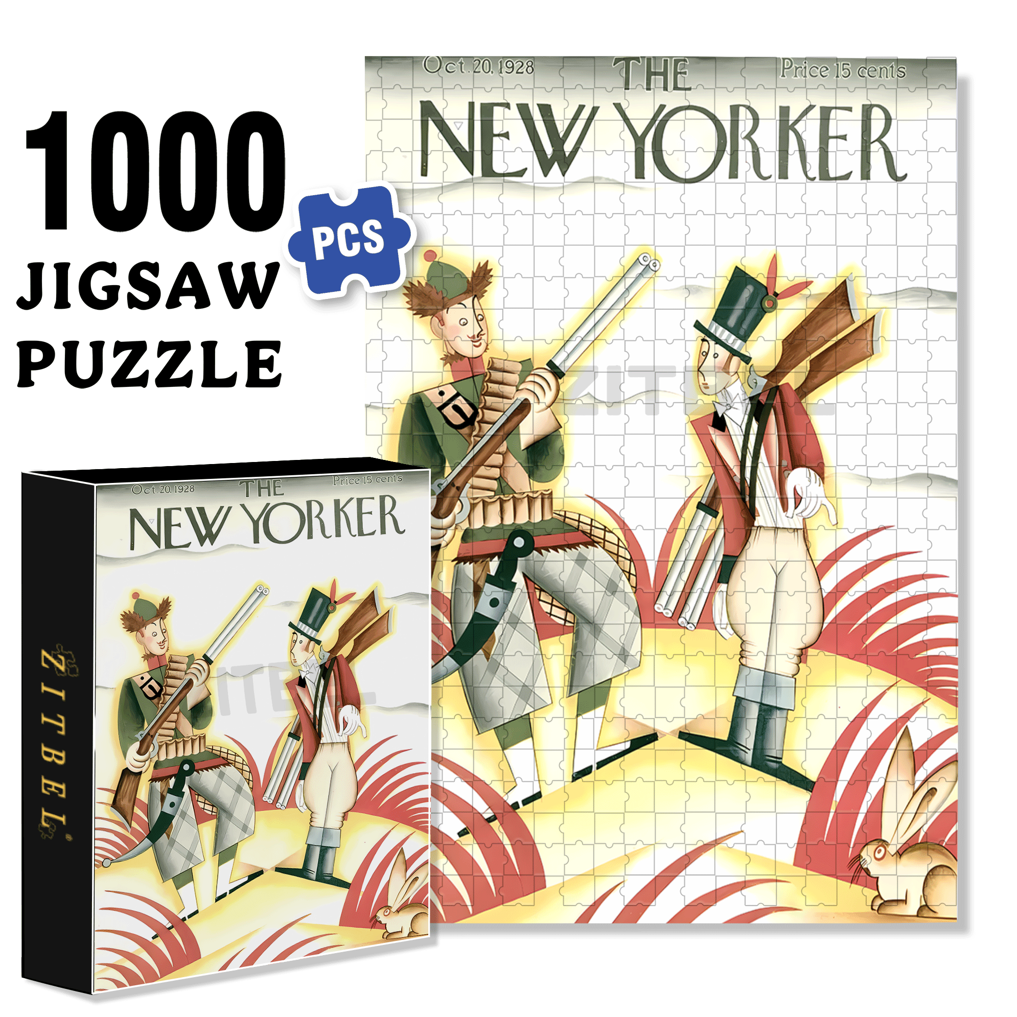 Hunt 500pcs/1000pcs Jigsaw Puzzle, Scratch-Resistant, Interactive Family Game & Brain-Boosting DIY Decor, Perfect for Halloween, Christmas & New Year Gifts, Family Puzzle Game