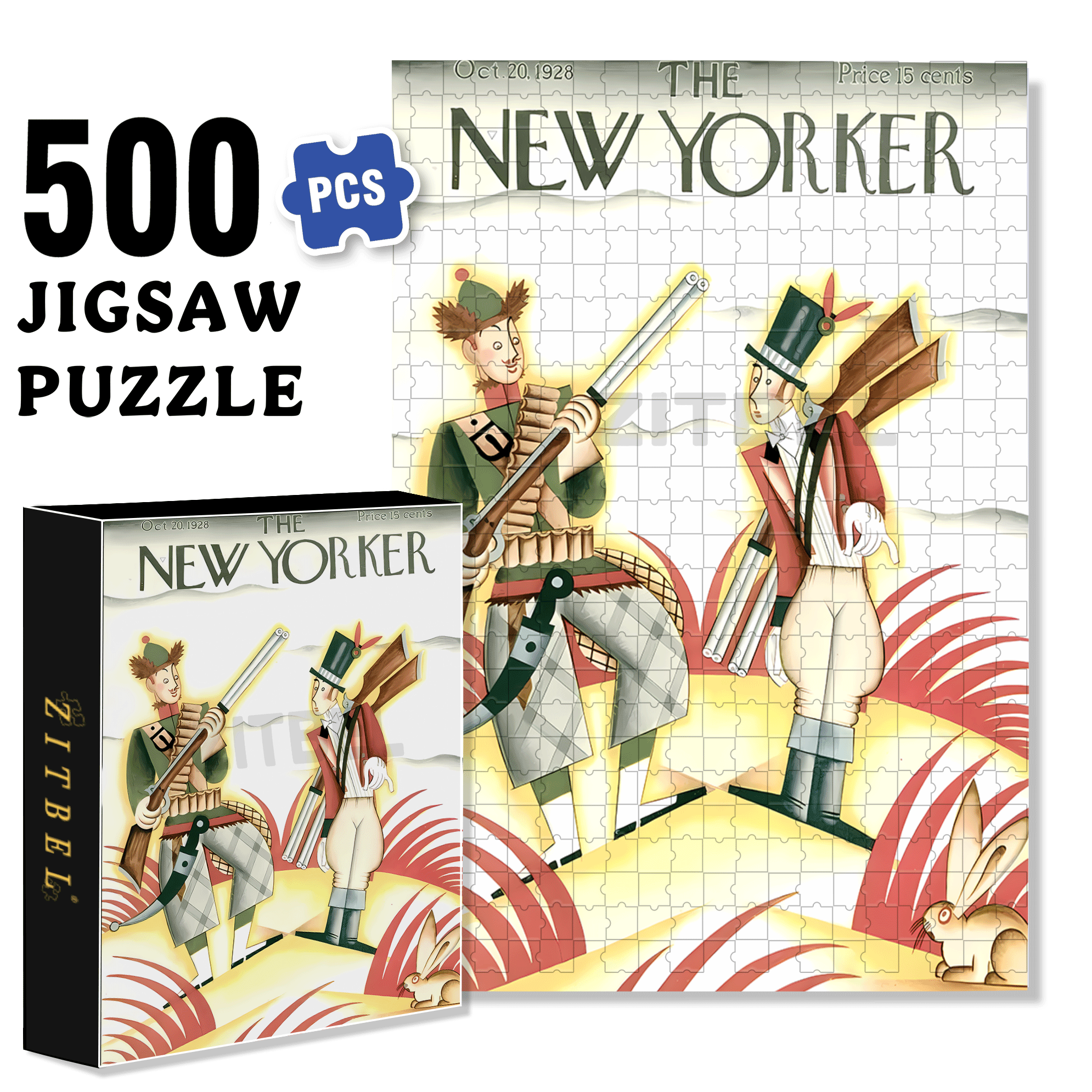 Hunt 500pcs/1000pcs Jigsaw Puzzle, Scratch-Resistant, Interactive Family Game & Brain-Boosting DIY Decor, Perfect for Halloween, Christmas & New Year Gifts, Family Puzzle Game