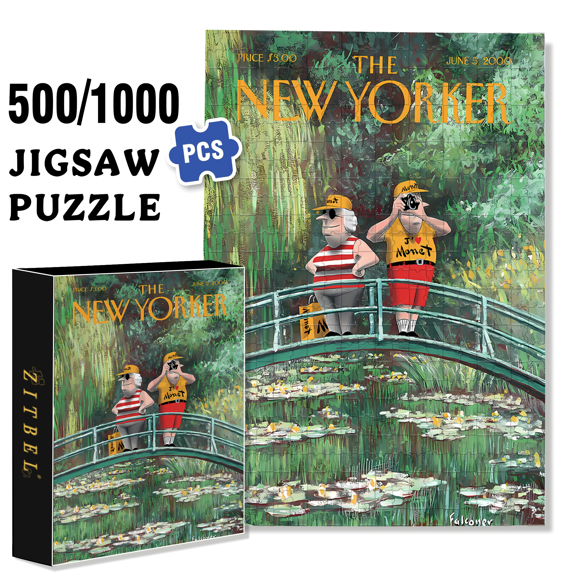 I Heart Monet 500pcs/1000pcs Jigsaw Puzzle, Scratch-Resistant, Interactive Family Game & Brain-Boosting DIY Decor, Perfect for Halloween, Christmas & New Year Gifts, Family Puzzle Game