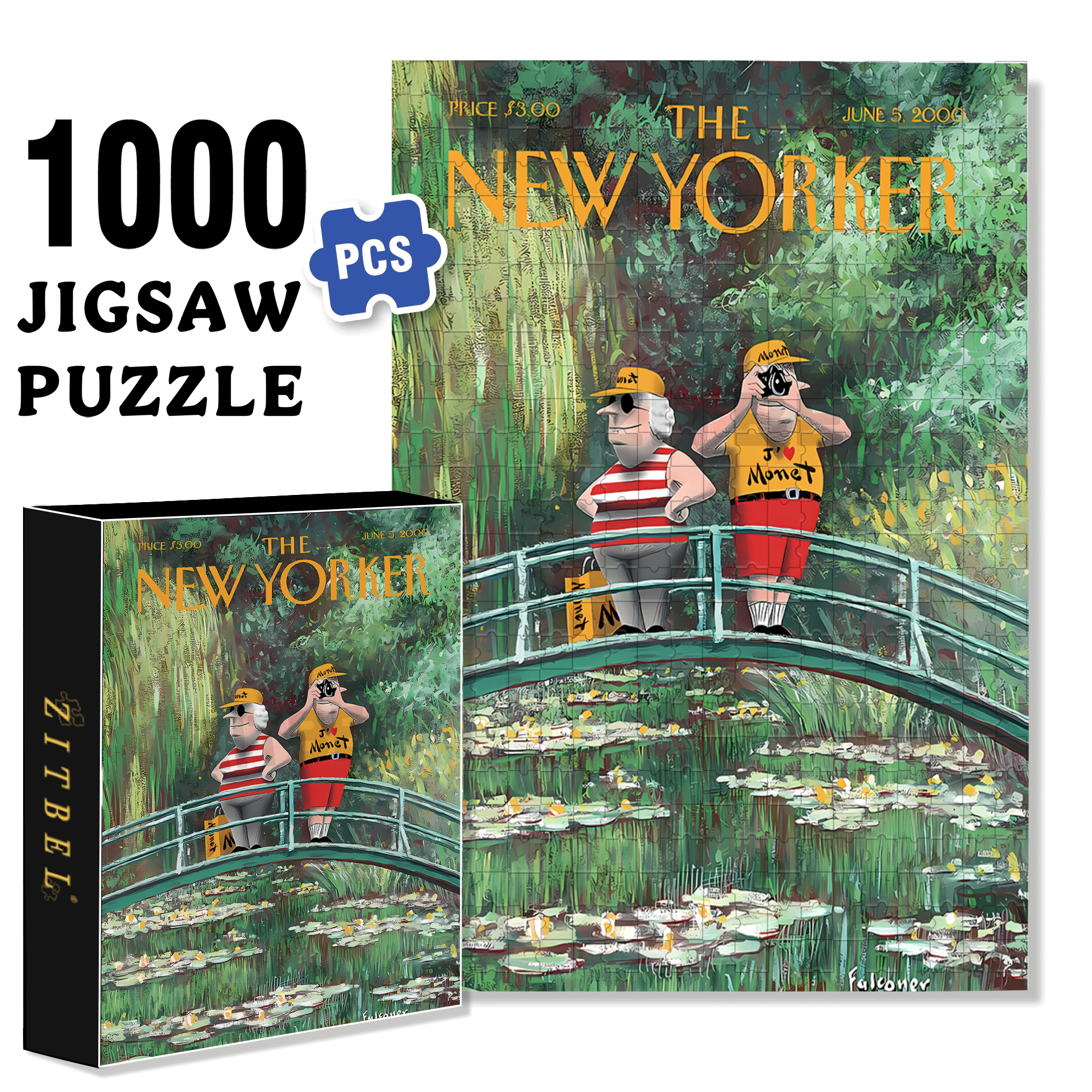 I Heart Monet 500pcs/1000pcs Jigsaw Puzzle, Scratch-Resistant, Interactive Family Game & Brain-Boosting DIY Decor, Perfect for Halloween, Christmas & New Year Gifts, Family Puzzle Game