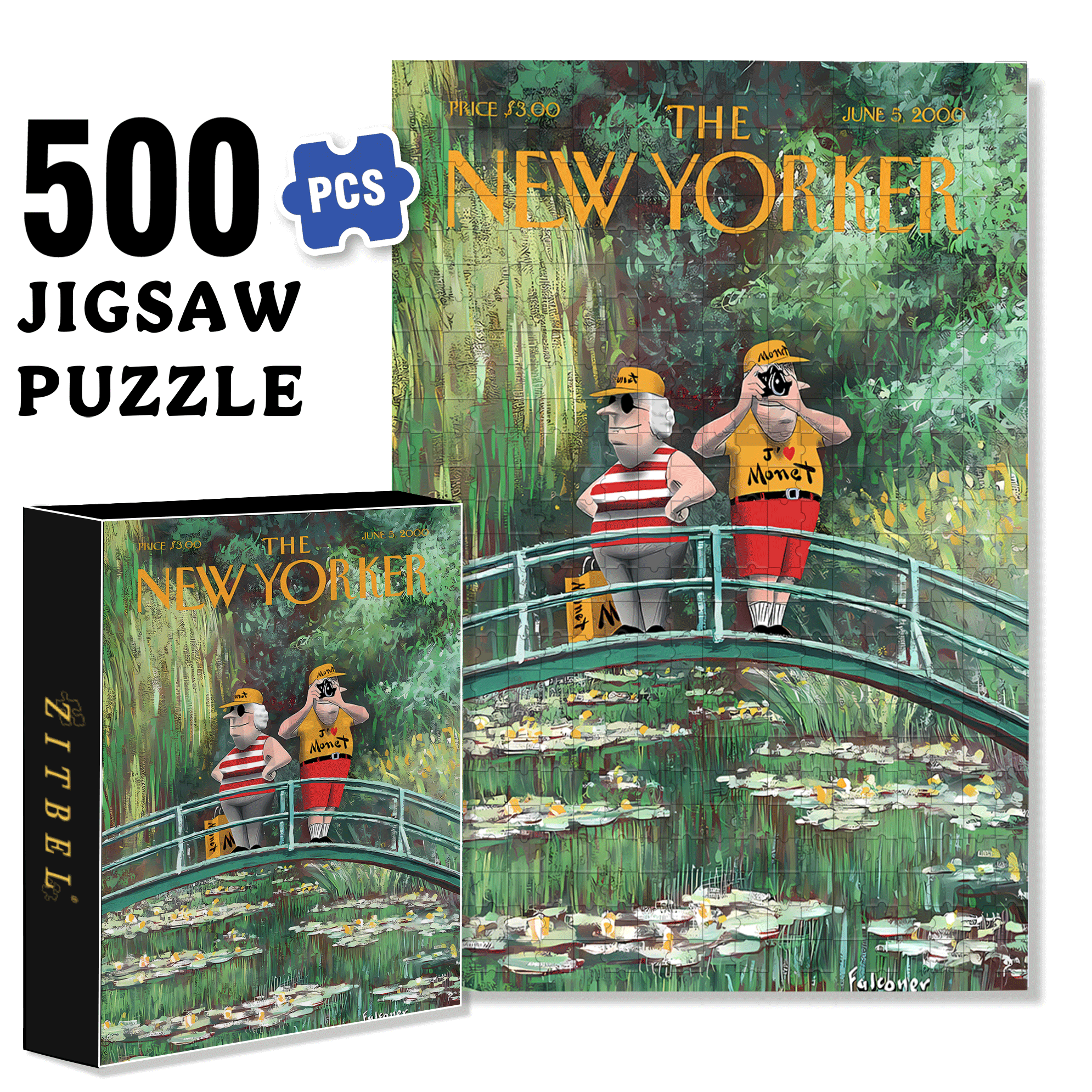 I Heart Monet 500pcs/1000pcs Jigsaw Puzzle, Scratch-Resistant, Interactive Family Game & Brain-Boosting DIY Decor, Perfect for Halloween, Christmas & New Year Gifts, Family Puzzle Game