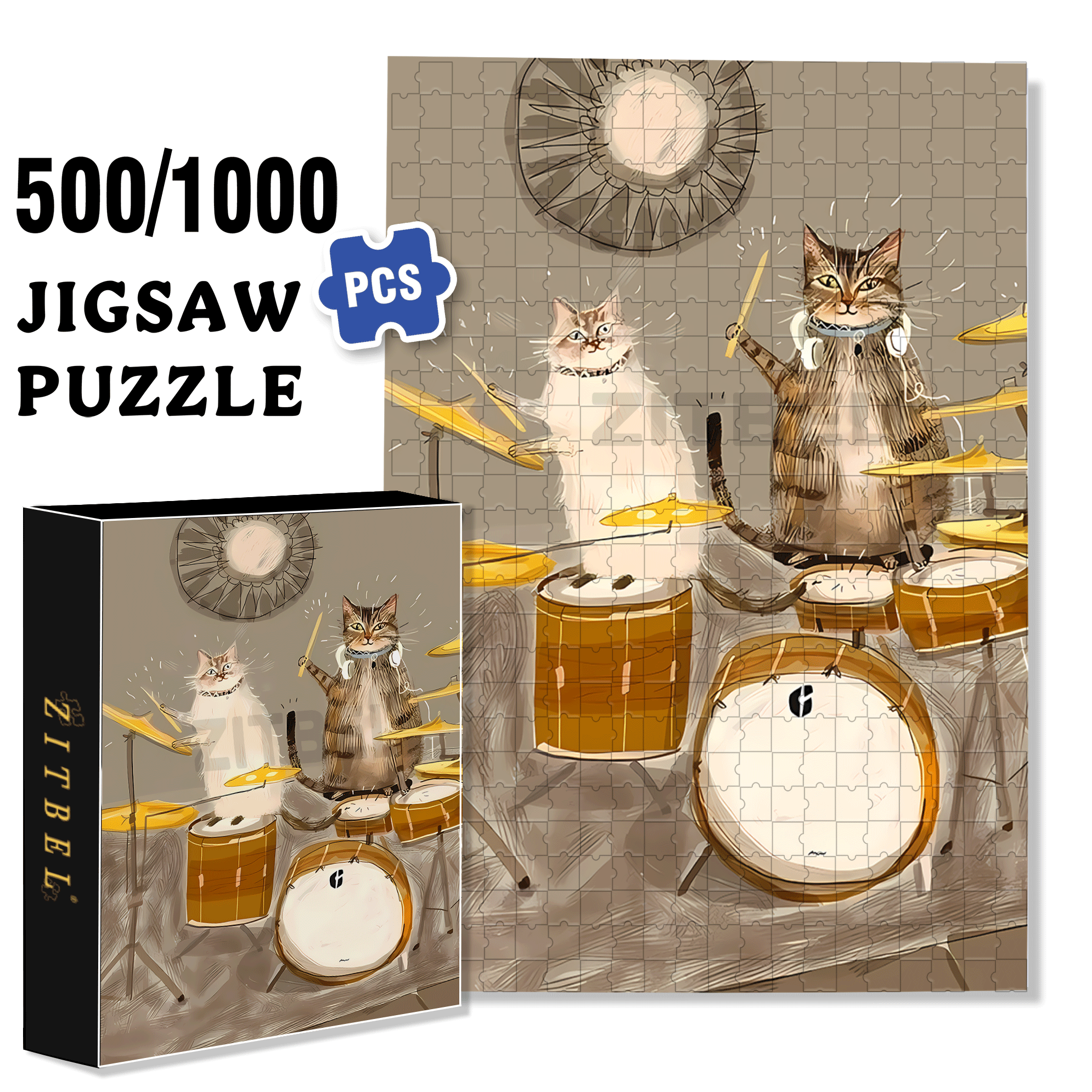 Like-minded 500pcs/1000pcs Jigsaw Puzzle, Scratch-Resistant, Interactive Family Game & Brain-Boosting DIY Decor, Perfect for Halloween, Christmas & New Year Gifts, Family Puzzle Game