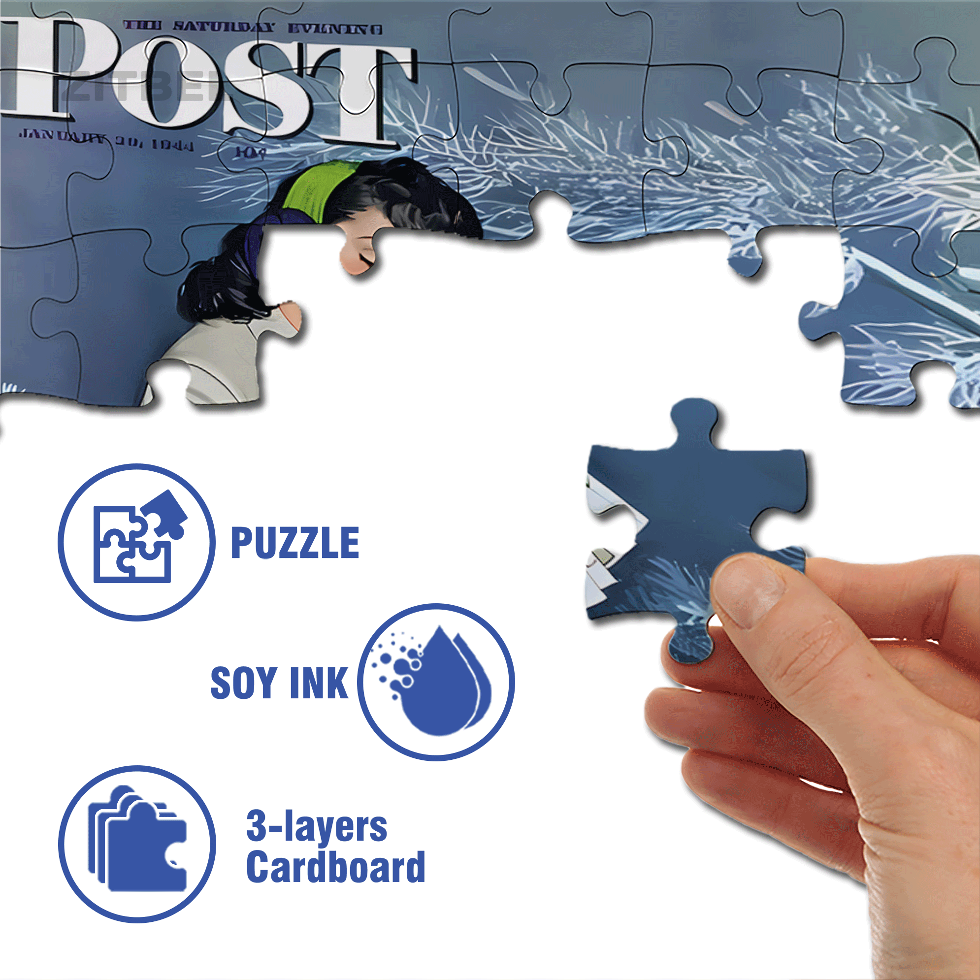 Mail Delivery by Sleigh 500pcs/1000pcs Jigsaw Puzzle, Scratch-Resistant, Interactive Family Game & Brain-Boosting DIY Decor, Perfect for Halloween, Christmas & New Year Gifts, Family Puzzle Game