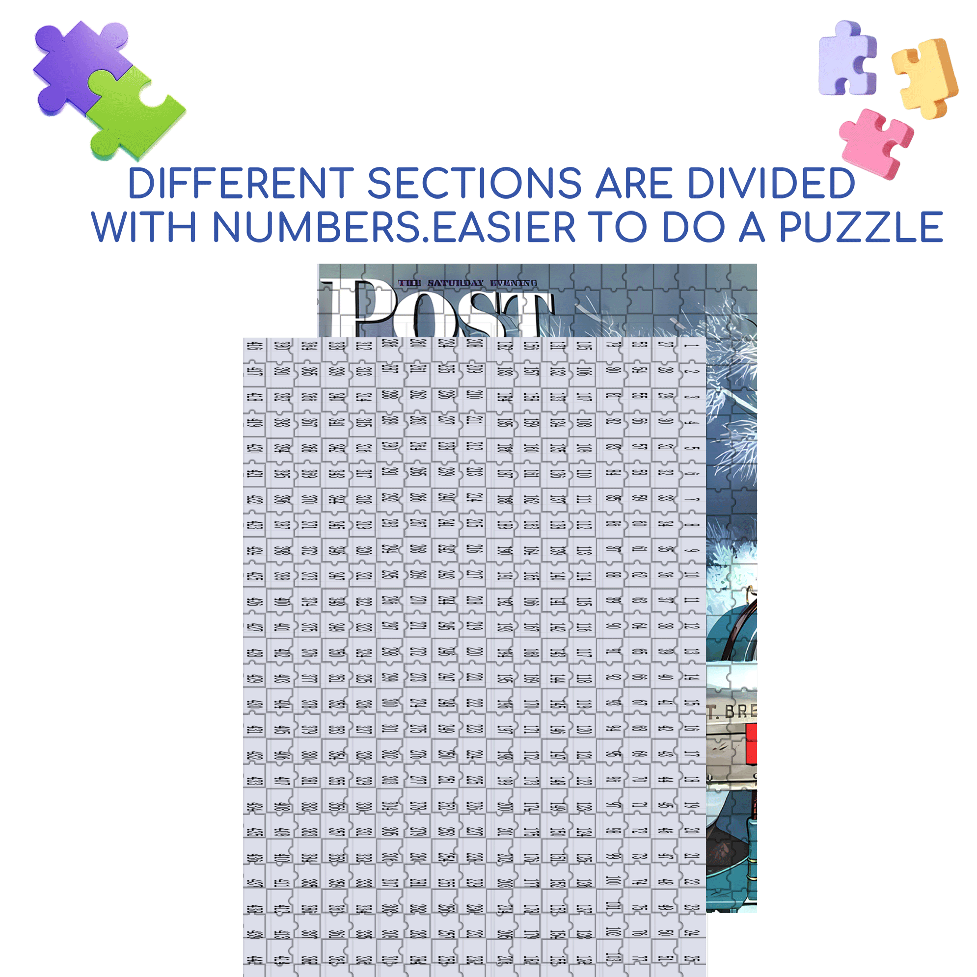 Mail Delivery by Sleigh 500pcs/1000pcs Jigsaw Puzzle, Scratch-Resistant, Interactive Family Game & Brain-Boosting DIY Decor, Perfect for Halloween, Christmas & New Year Gifts, Family Puzzle Game