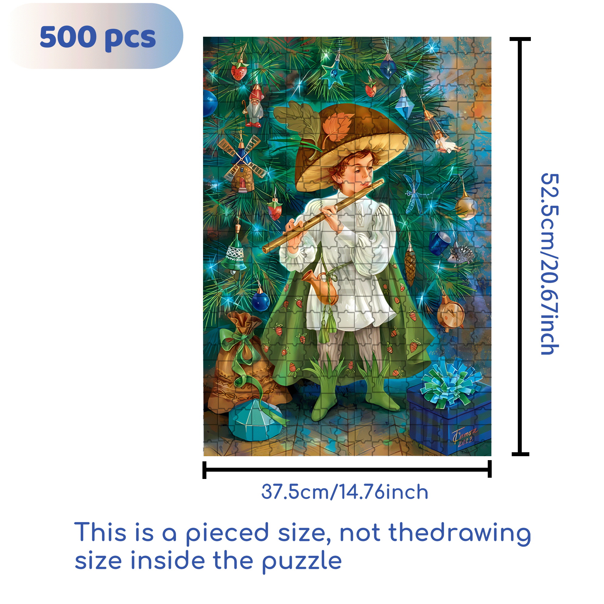 Melodious Flute Sound 500pcs/1000pcs Jigsaw Puzzle, Scratch-Resistant, Interactive Family Game & Brain-Boosting DIY Decor, Perfect for Halloween, Christmas & New Year Gifts, Family Puzzle Game