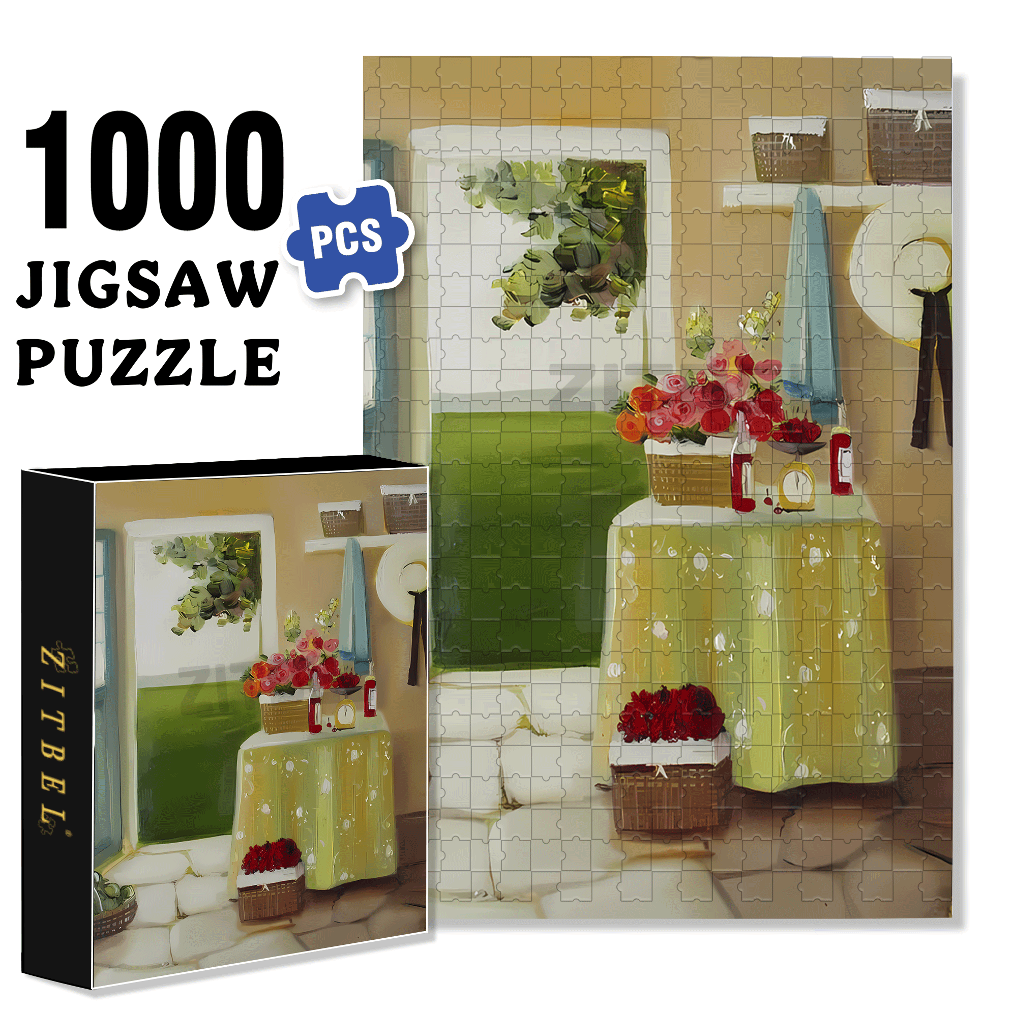 Mrs Ismay's Home 500pcs/1000pcs Jigsaw Puzzle, Scratch-Resistant, Interactive Family Game & Brain-Boosting DIY Decor, Perfect for Halloween, Christmas & New Year Gifts, Family Puzzle Game