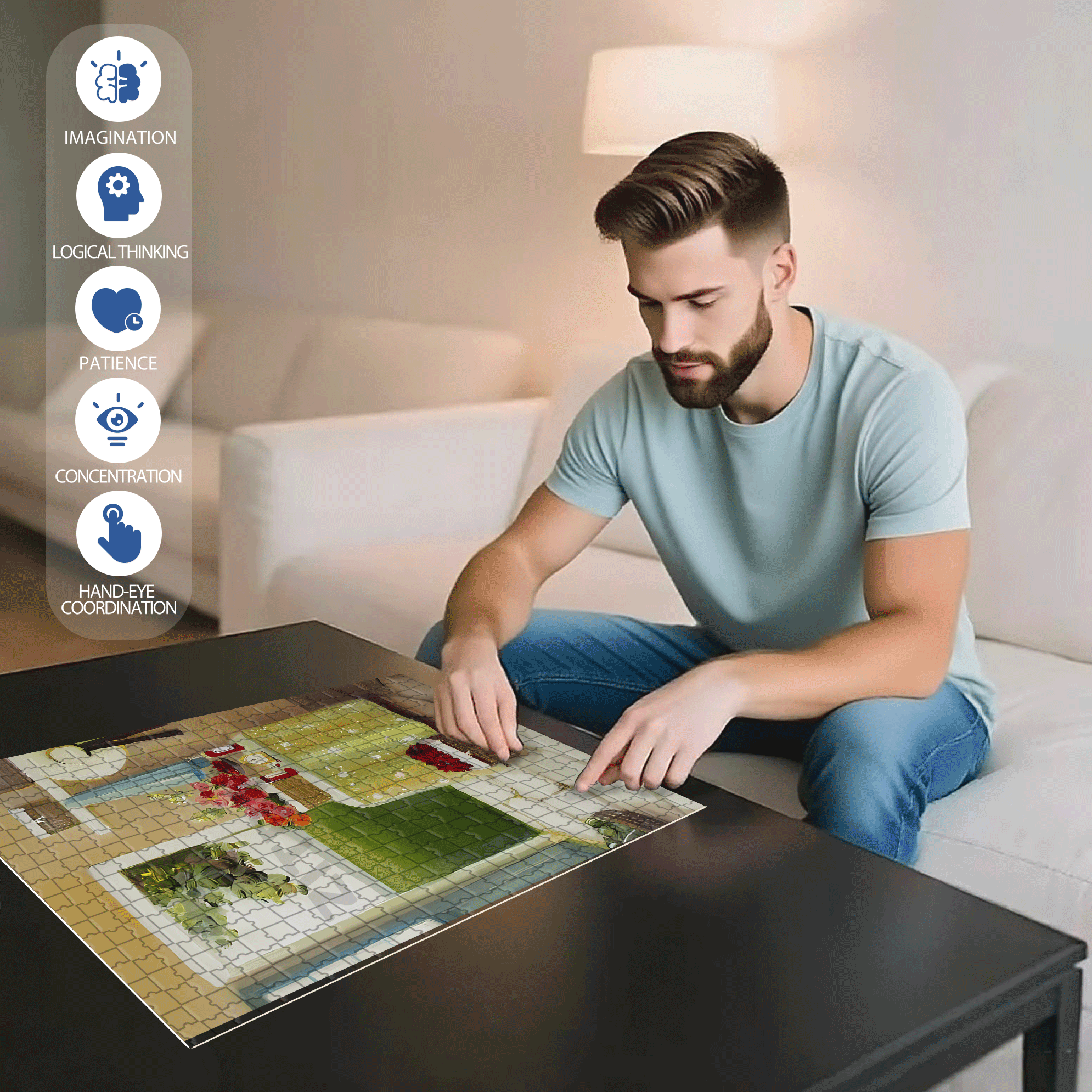 Mrs Ismay's Home 500pcs/1000pcs Jigsaw Puzzle, Scratch-Resistant, Interactive Family Game & Brain-Boosting DIY Decor, Perfect for Halloween, Christmas & New Year Gifts, Family Puzzle Game