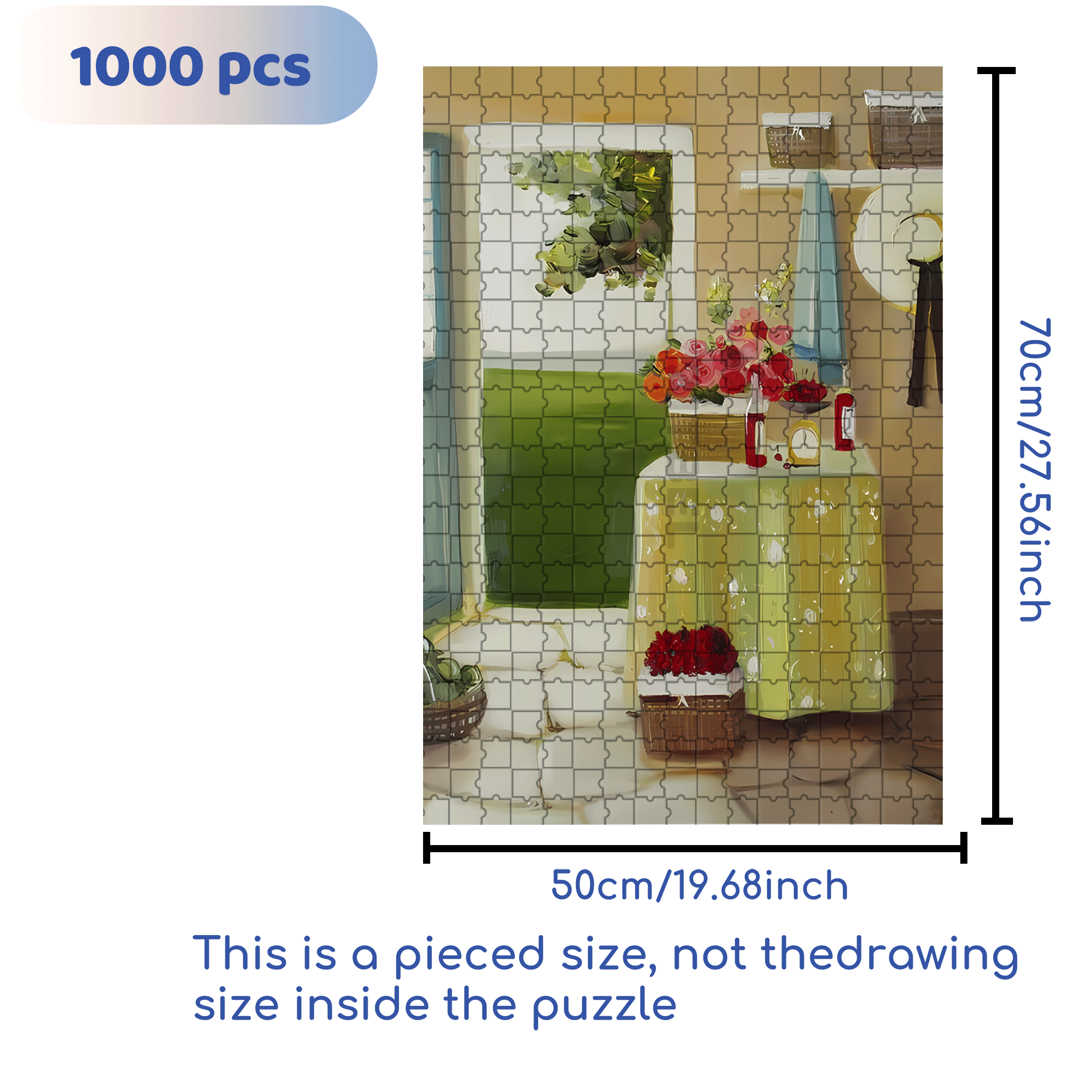 Mrs Ismay's Home 500pcs/1000pcs Jigsaw Puzzle, Scratch-Resistant, Interactive Family Game & Brain-Boosting DIY Decor, Perfect for Halloween, Christmas & New Year Gifts, Family Puzzle Game