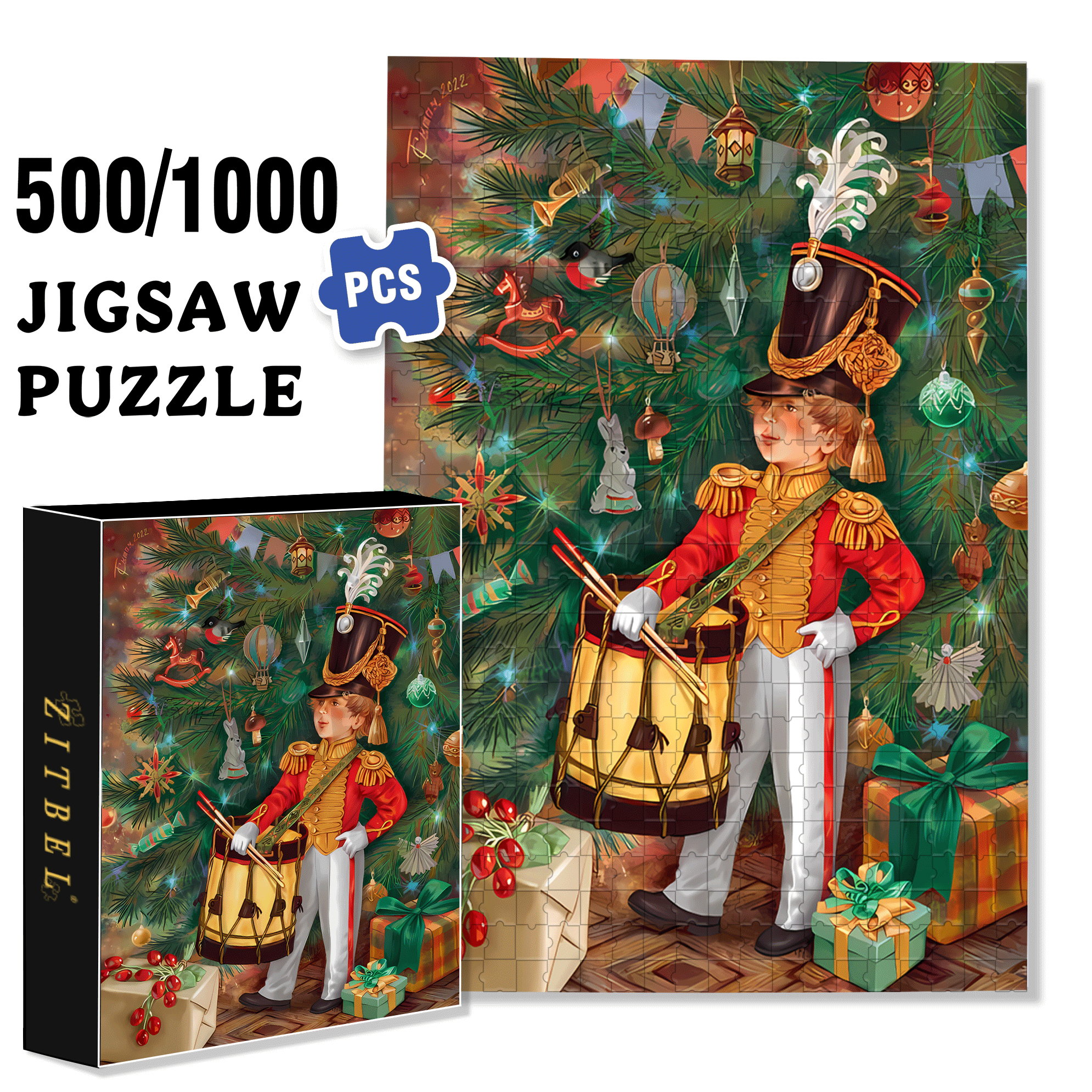 Music and Christmas 500pcs/1000pcs Jigsaw Puzzle, Scratch-Resistant, Interactive Family Game & Brain-Boosting DIY Decor, Perfect for Halloween, Christmas & New Year Gifts, Family Puzzle Game