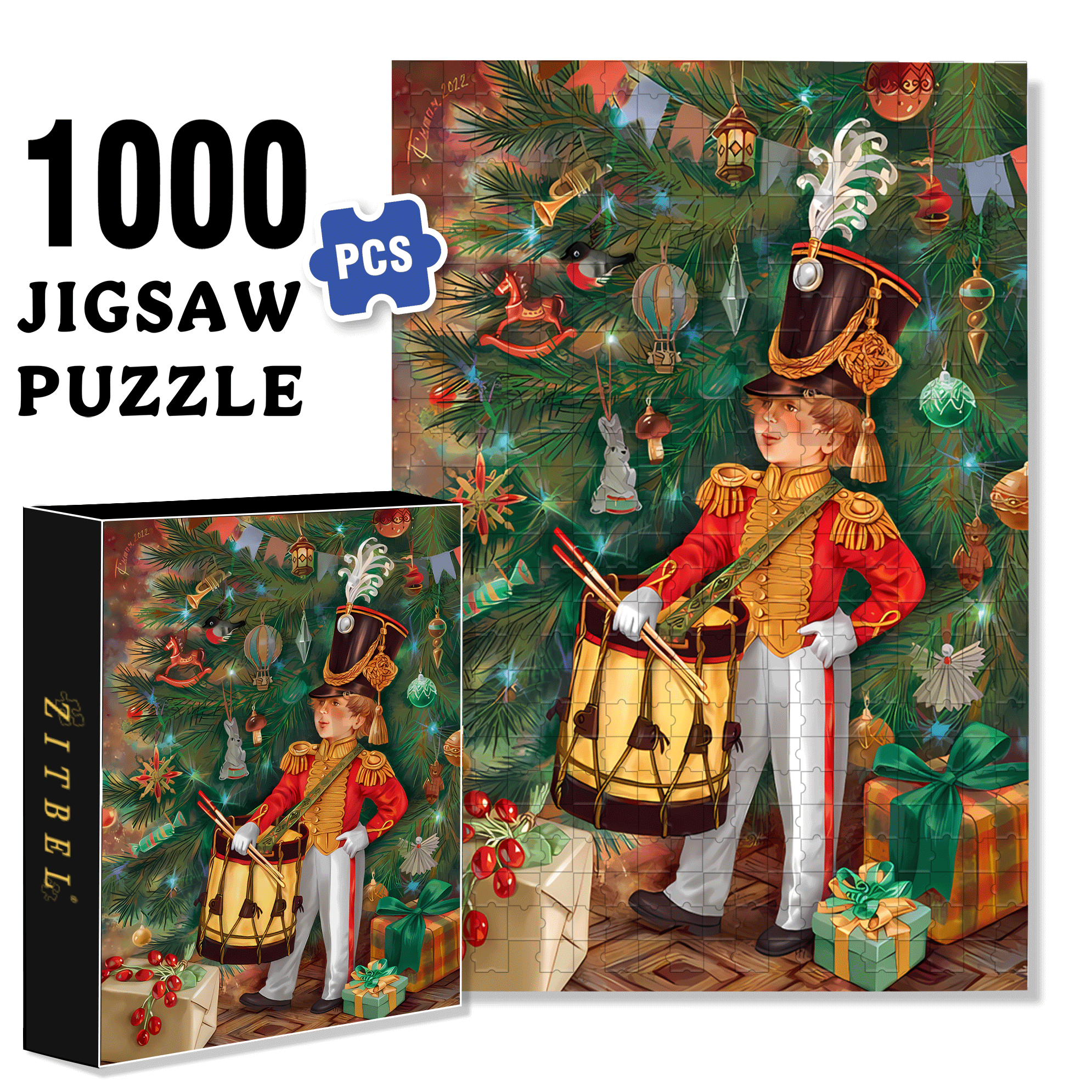 Music and Christmas 500pcs/1000pcs Jigsaw Puzzle, Scratch-Resistant, Interactive Family Game & Brain-Boosting DIY Decor, Perfect for Halloween, Christmas & New Year Gifts, Family Puzzle Game