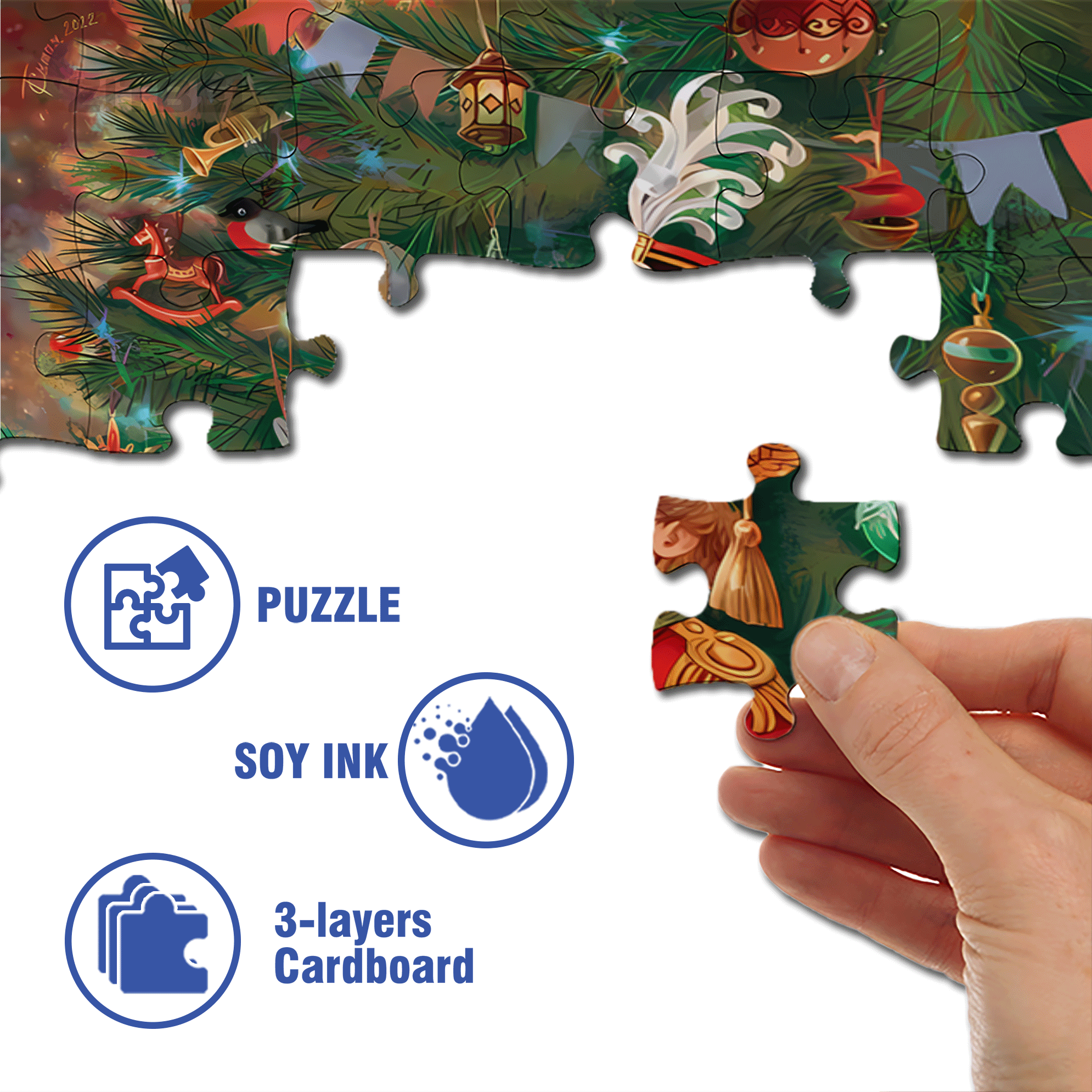 Music and Christmas 500pcs/1000pcs Jigsaw Puzzle, Scratch-Resistant, Interactive Family Game & Brain-Boosting DIY Decor, Perfect for Halloween, Christmas & New Year Gifts, Family Puzzle Game