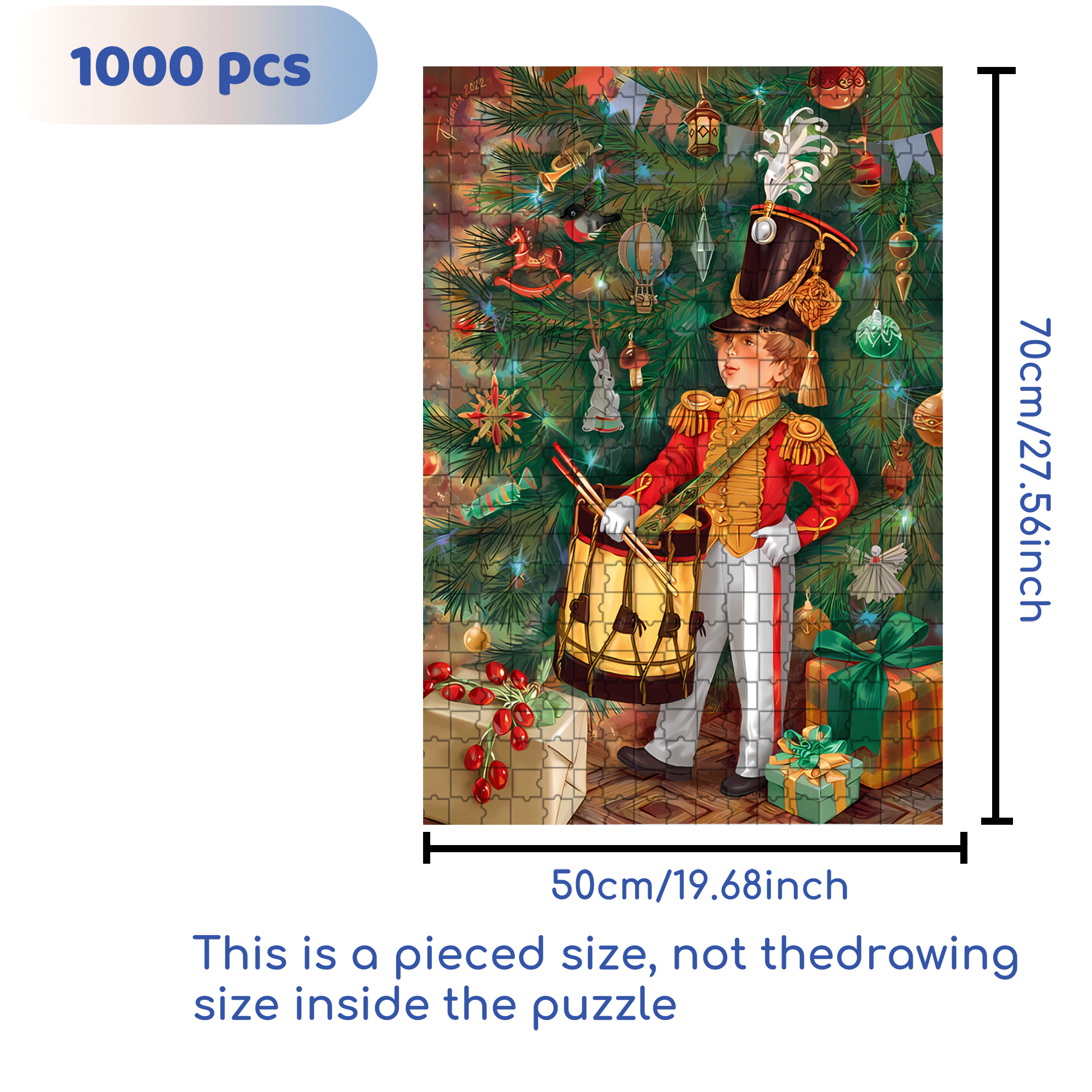 Music and Christmas 500pcs/1000pcs Jigsaw Puzzle, Scratch-Resistant, Interactive Family Game & Brain-Boosting DIY Decor, Perfect for Halloween, Christmas & New Year Gifts, Family Puzzle Game