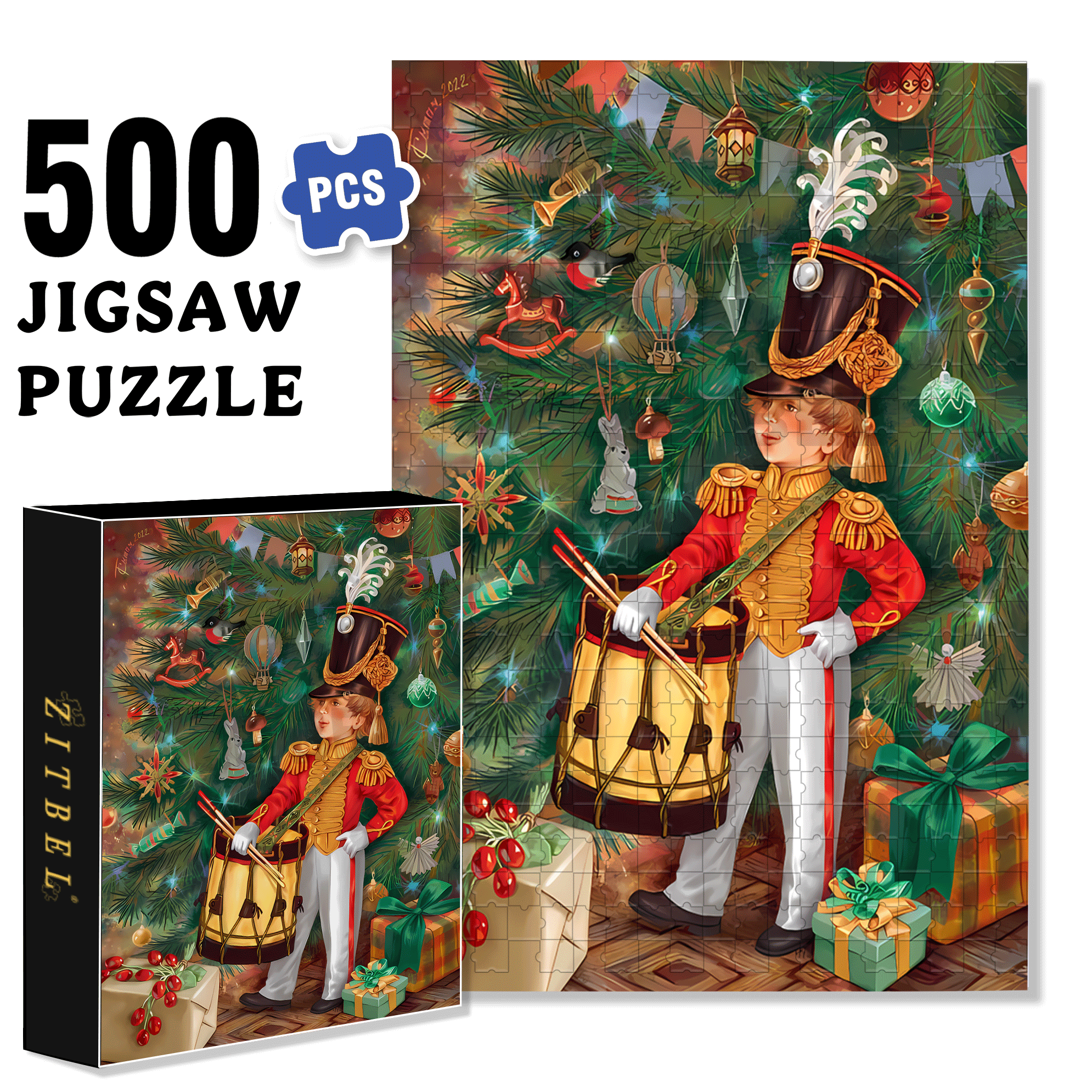 Music and Christmas 500pcs/1000pcs Jigsaw Puzzle, Scratch-Resistant, Interactive Family Game & Brain-Boosting DIY Decor, Perfect for Halloween, Christmas & New Year Gifts, Family Puzzle Game