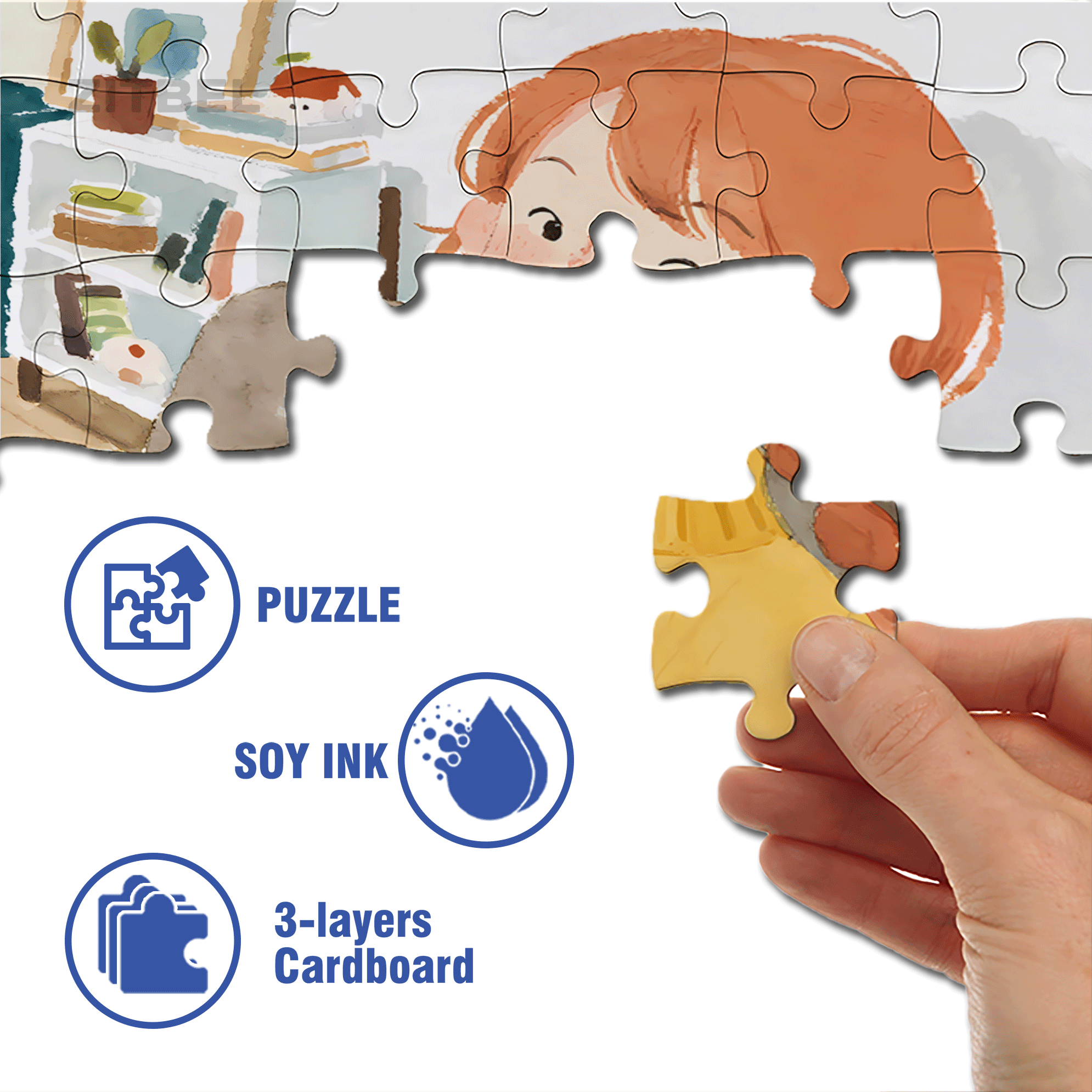 My Little Black Cat 500pcs/1000pcs Jigsaw Puzzle, Scratch-Resistant, Interactive Family Game & Brain-Boosting DIY Decor, Perfect for Halloween, Christmas & New Year Gifts, Family Puzzle Game
