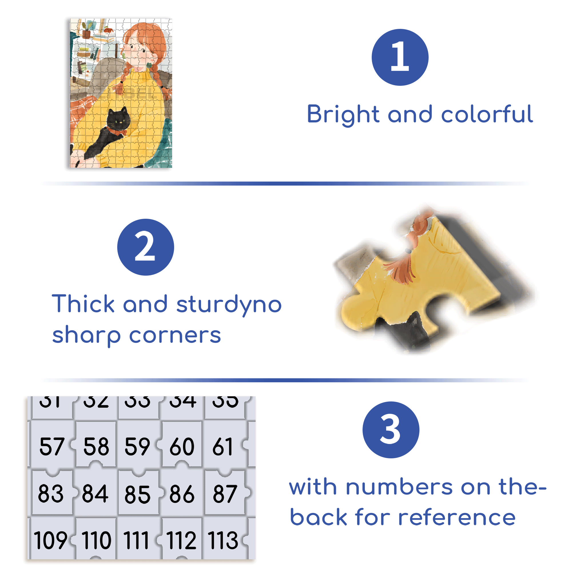 My Little Black Cat 500pcs/1000pcs Jigsaw Puzzle, Scratch-Resistant, Interactive Family Game & Brain-Boosting DIY Decor, Perfect for Halloween, Christmas & New Year Gifts, Family Puzzle Game