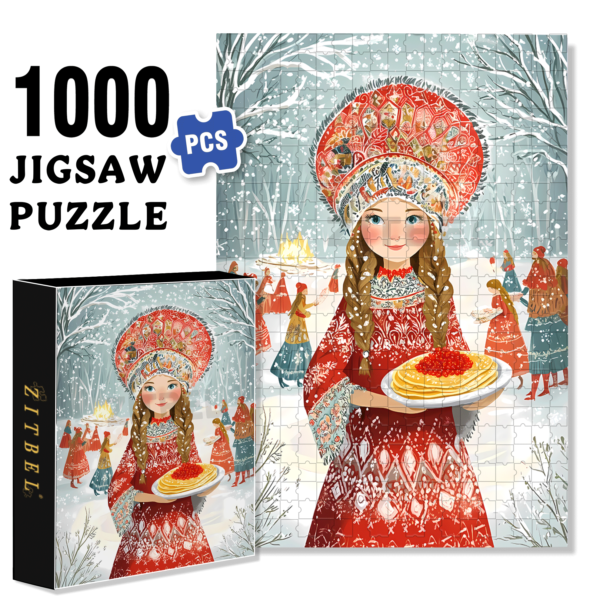 Natasha 500pcs/1000pcs Jigsaw Puzzle, Scratch-Resistant, Interactive Family Game & Brain-Boosting DIY Decor, Perfect for Halloween, Christmas & New Year Gifts, Family Puzzle Game