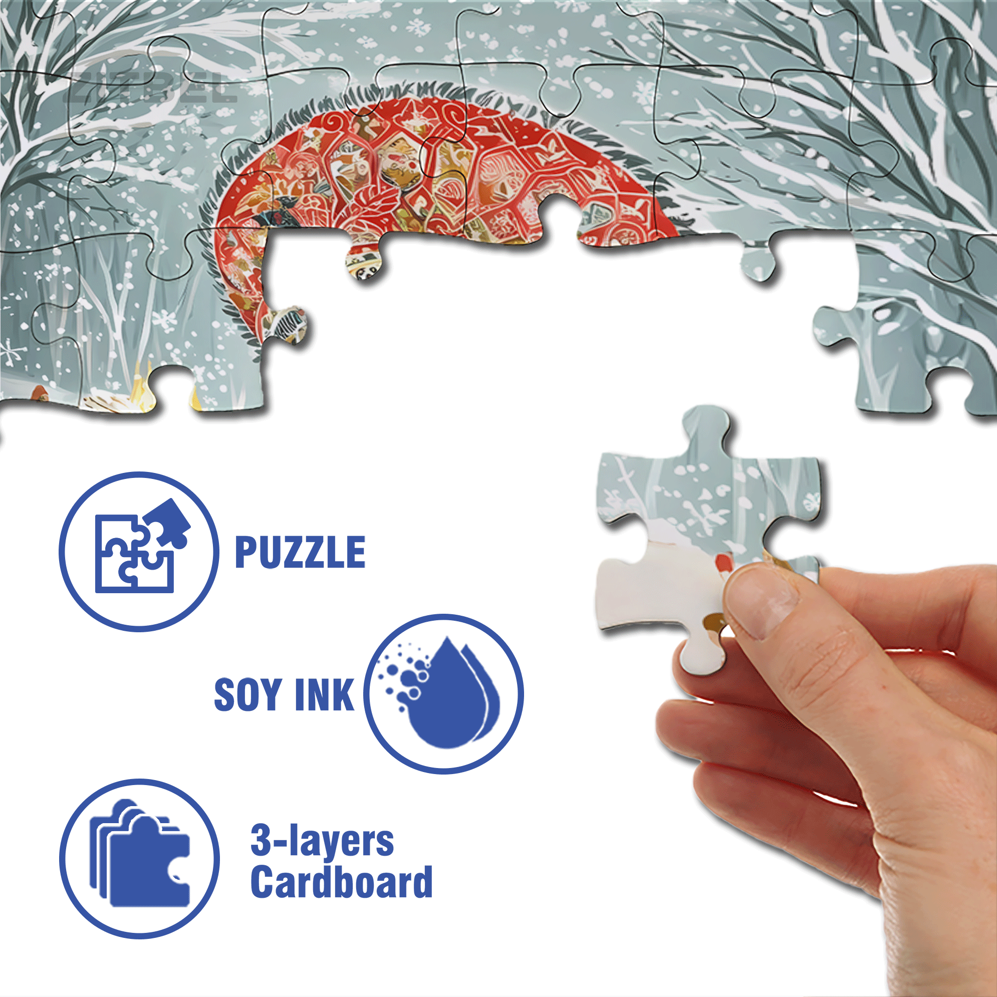 Natasha 500pcs/1000pcs Jigsaw Puzzle, Scratch-Resistant, Interactive Family Game & Brain-Boosting DIY Decor, Perfect for Halloween, Christmas & New Year Gifts, Family Puzzle Game