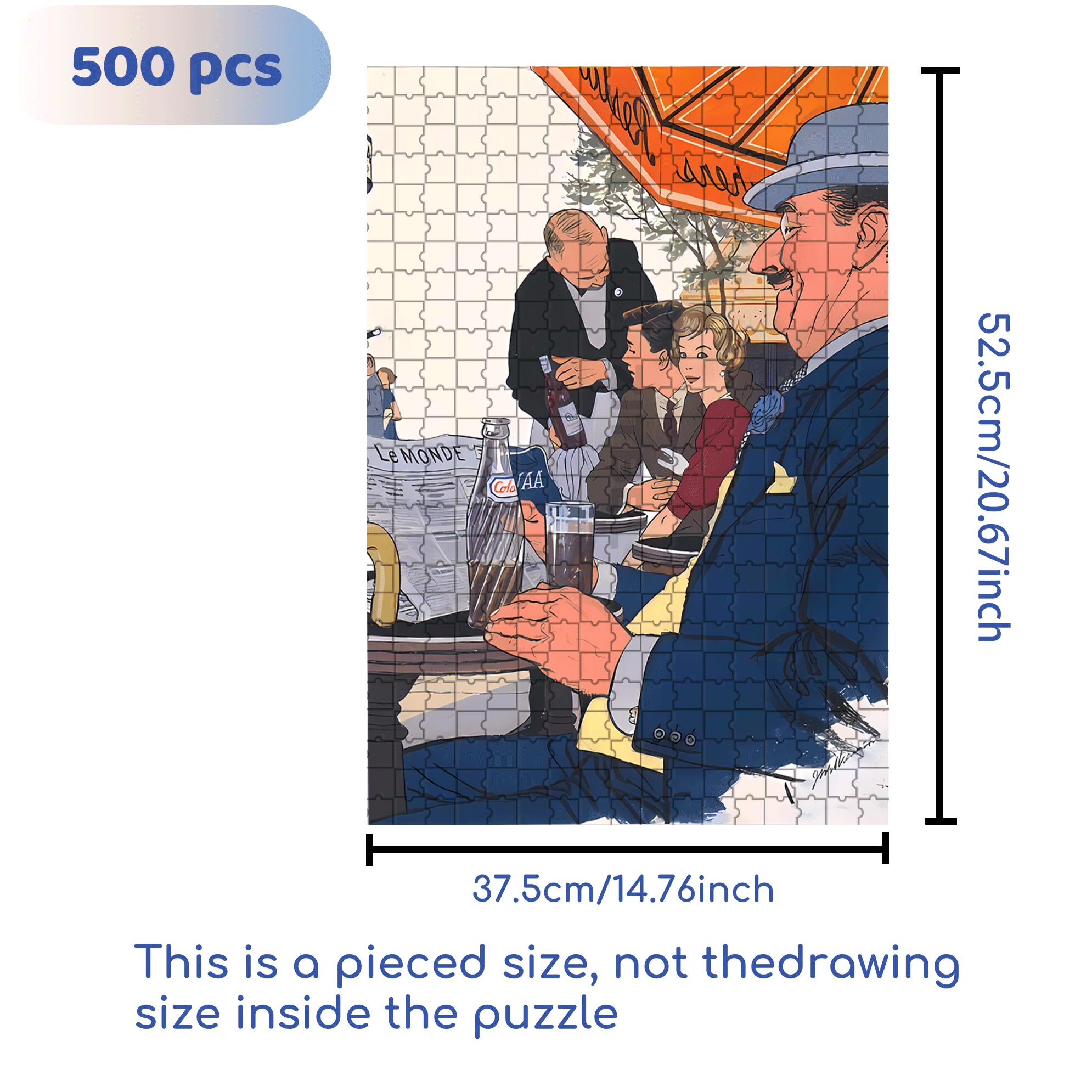 Newspapers and Coke 500pcs/1000pcs Jigsaw Puzzle, Scratch-Resistant, Interactive Family Game & Brain-Boosting DIY Decor, Perfect for Halloween, Christmas & New Year Gifts, Family Puzzle Game