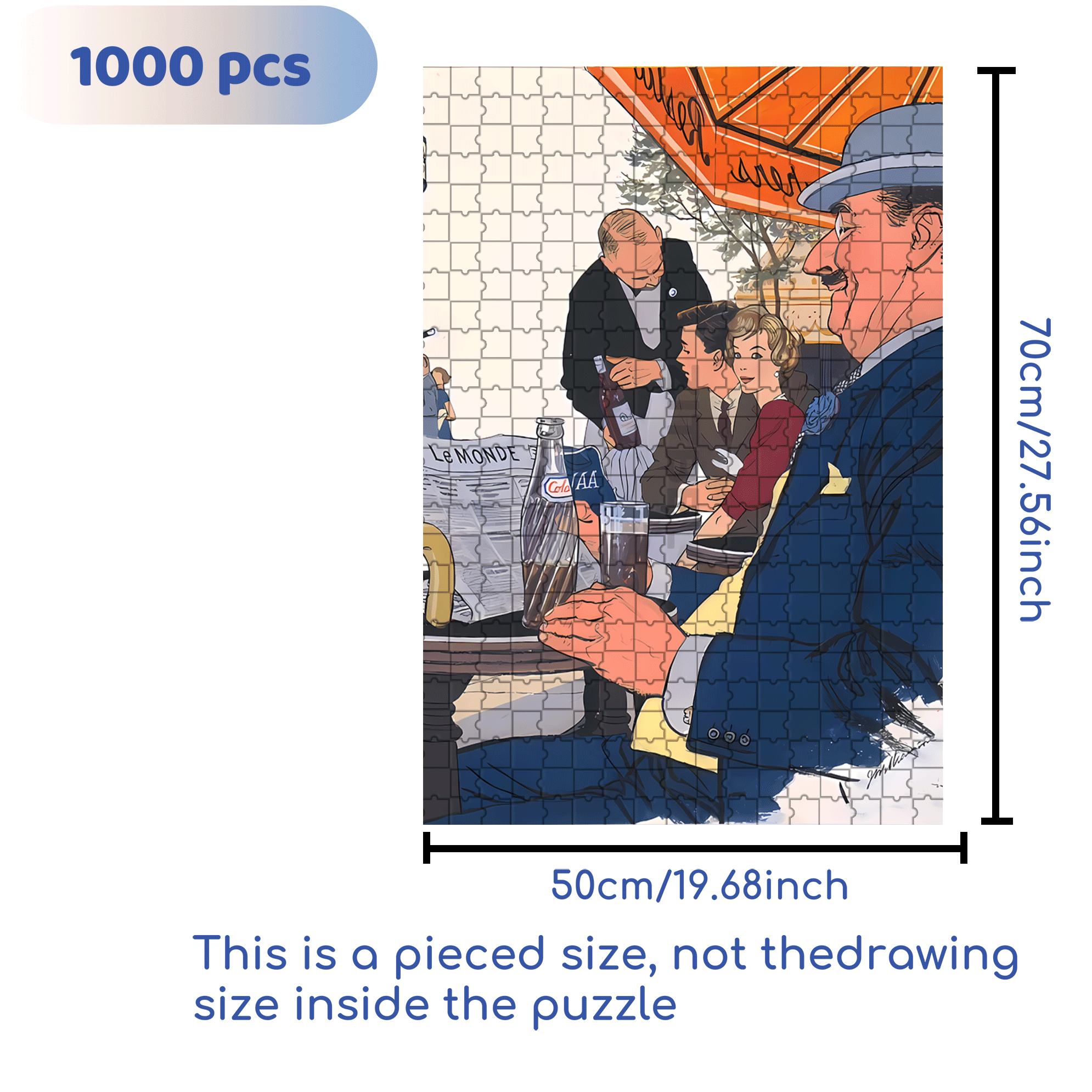 Newspapers and Coke 500pcs/1000pcs Jigsaw Puzzle, Scratch-Resistant, Interactive Family Game & Brain-Boosting DIY Decor, Perfect for Halloween, Christmas & New Year Gifts, Family Puzzle Game
