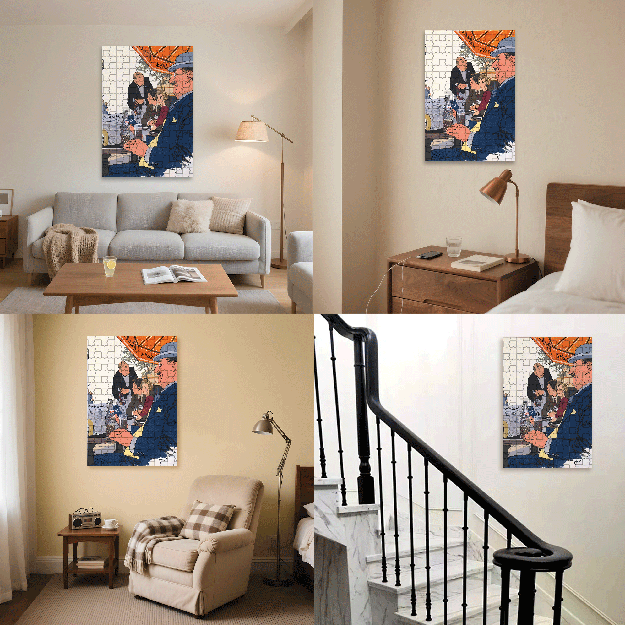 Newspapers and Coke 500pcs/1000pcs Jigsaw Puzzle, Scratch-Resistant, Interactive Family Game & Brain-Boosting DIY Decor, Perfect for Halloween, Christmas & New Year Gifts, Family Puzzle Game