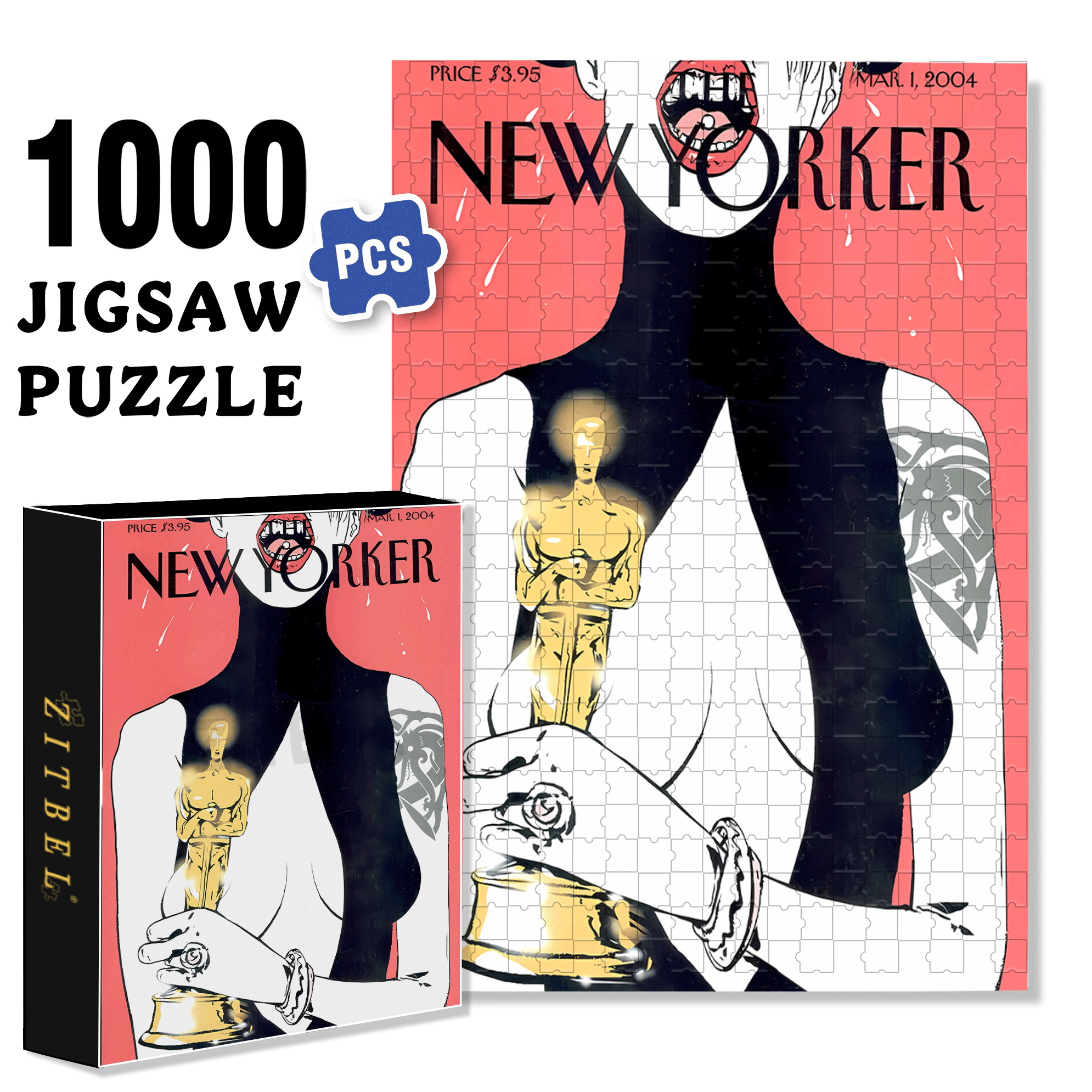 Oscar 500pcs/1000pcs Jigsaw Puzzle, Scratch-Resistant, Interactive Family Game & Brain-Boosting DIY Decor, Perfect for Halloween, Christmas & New Year Gifts, Family Puzzle Game