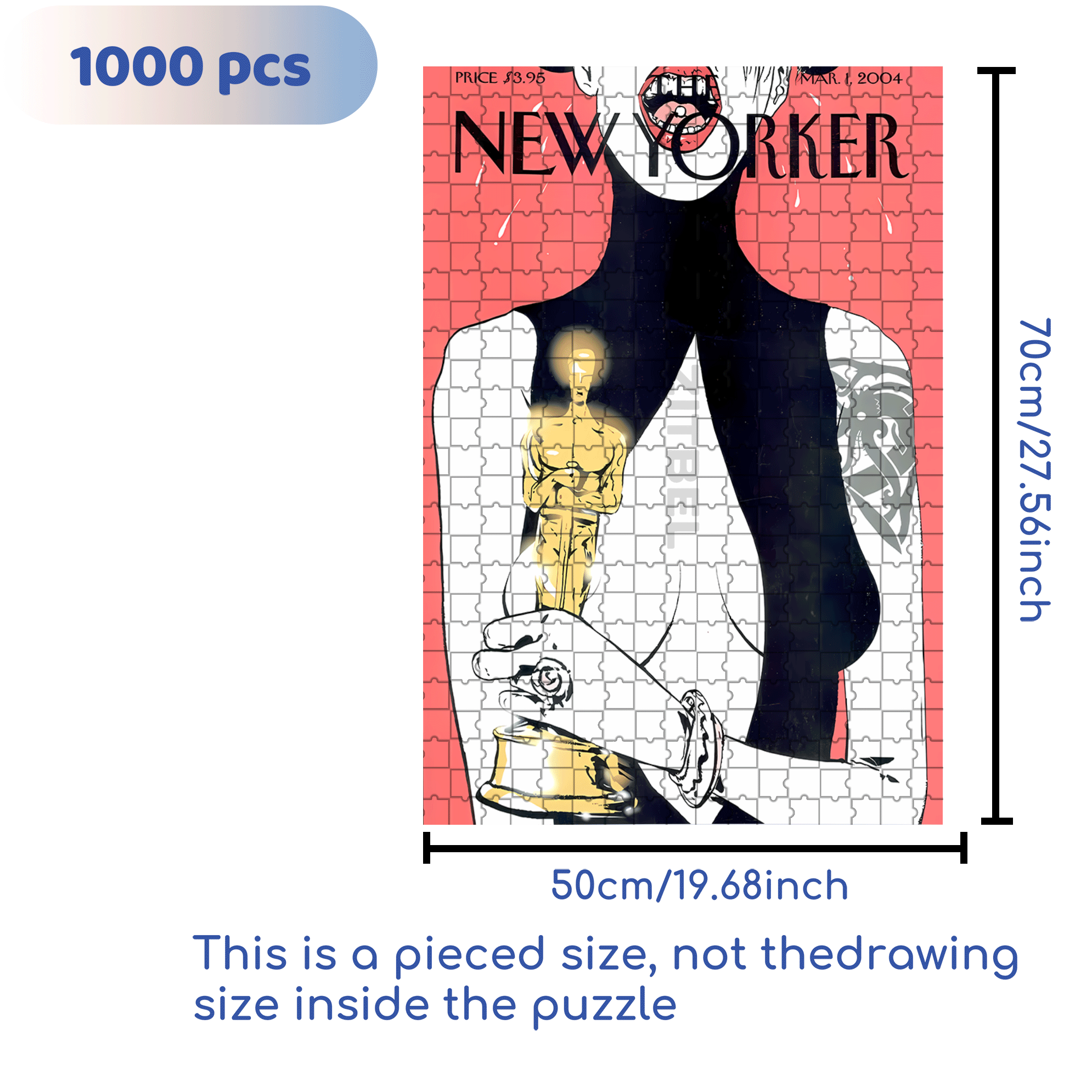 Oscar 500pcs/1000pcs Jigsaw Puzzle, Scratch-Resistant, Interactive Family Game & Brain-Boosting DIY Decor, Perfect for Halloween, Christmas & New Year Gifts, Family Puzzle Game