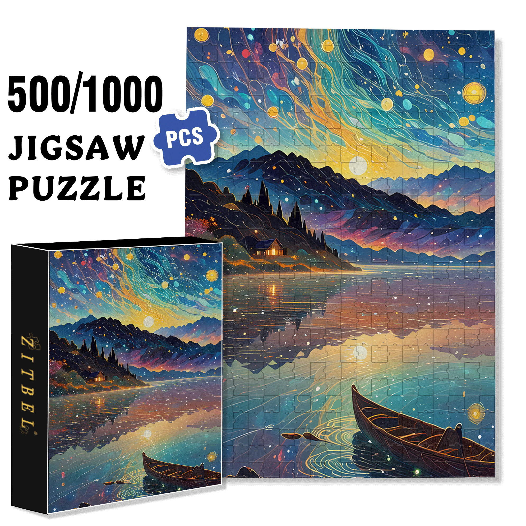 Paradise On Earth 500pcs/1000pcs Jigsaw Puzzle, Scratch-Resistant, Interactive Family Game & Brain-Boosting DIY Decor, Perfect for Halloween, Christmas & New Year Gifts, Family Puzzle Game