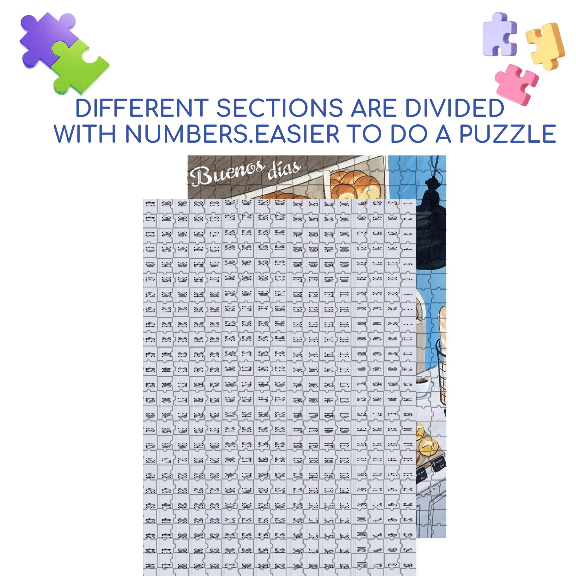 Pillow Bread 500pcs/1000pcs Jigsaw Puzzle, Scratch-Resistant, Interactive Family Game & Brain-Boosting DIY Decor, Perfect for Halloween, Christmas & New Year Gifts, Family Puzzle Game