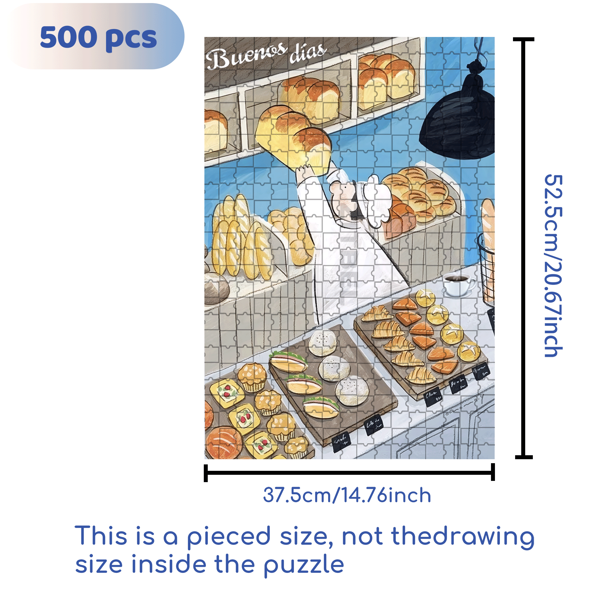 Pillow Bread 500pcs/1000pcs Jigsaw Puzzle, Scratch-Resistant, Interactive Family Game & Brain-Boosting DIY Decor, Perfect for Halloween, Christmas & New Year Gifts, Family Puzzle Game