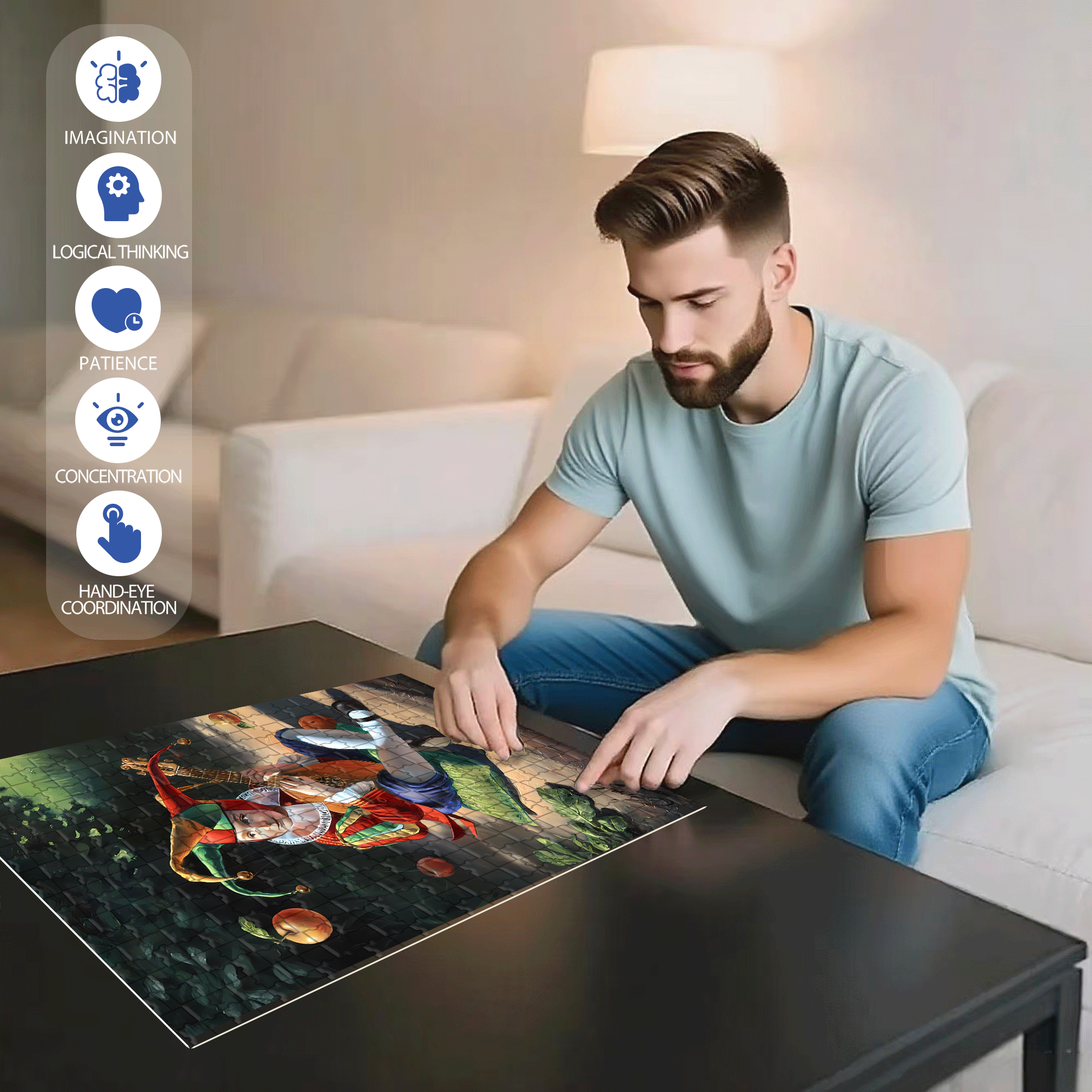 REALITY OF ABSURDITY 500pcs/1000pcs Jigsaw Puzzle, Scratch-Resistant, Interactive Family Game & Brain-Boosting DIY Decor, Perfect for Halloween, Christmas & New Year Gifts, Family Puzzle Game