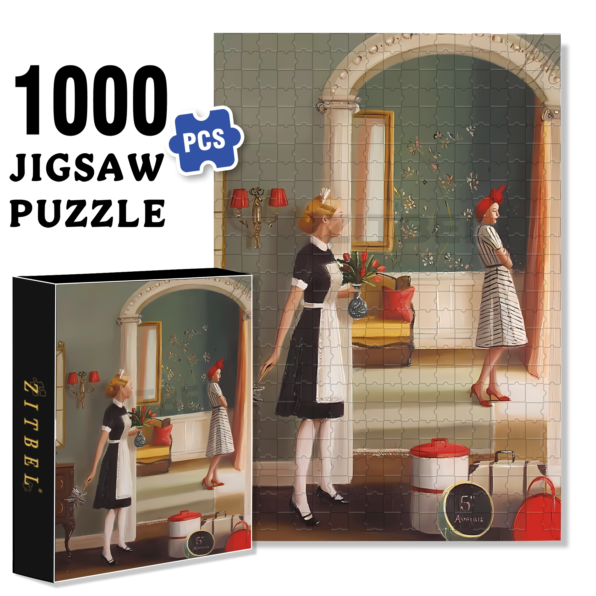 Red High Heels 500pcs/1000pcs Jigsaw Puzzle, Scratch-Resistant, Interactive Family Game & Brain-Boosting DIY Decor, Perfect for Halloween, Christmas & New Year Gifts, Family Puzzle Game